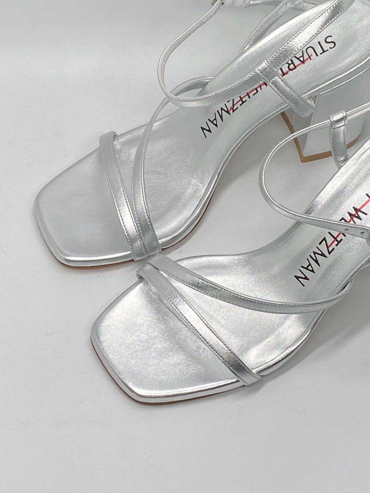 Stuart Weitzman Stuart Weitzman Metallic Leather Block-Heel Sandals size 6.5 Size US 6.5 / IT 36.5 - 6 Thumbnail