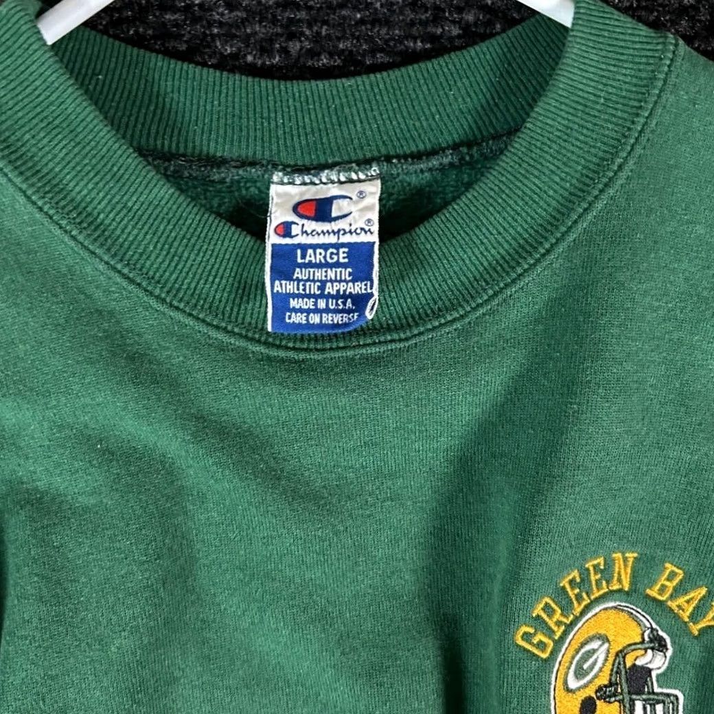 Champion VINTAGE Champion Green Bay Packers Sweatshirt L Crewneck Authentic Athletic Mens Size US L / EU 52-54 / 3 - 2 Thumbnail