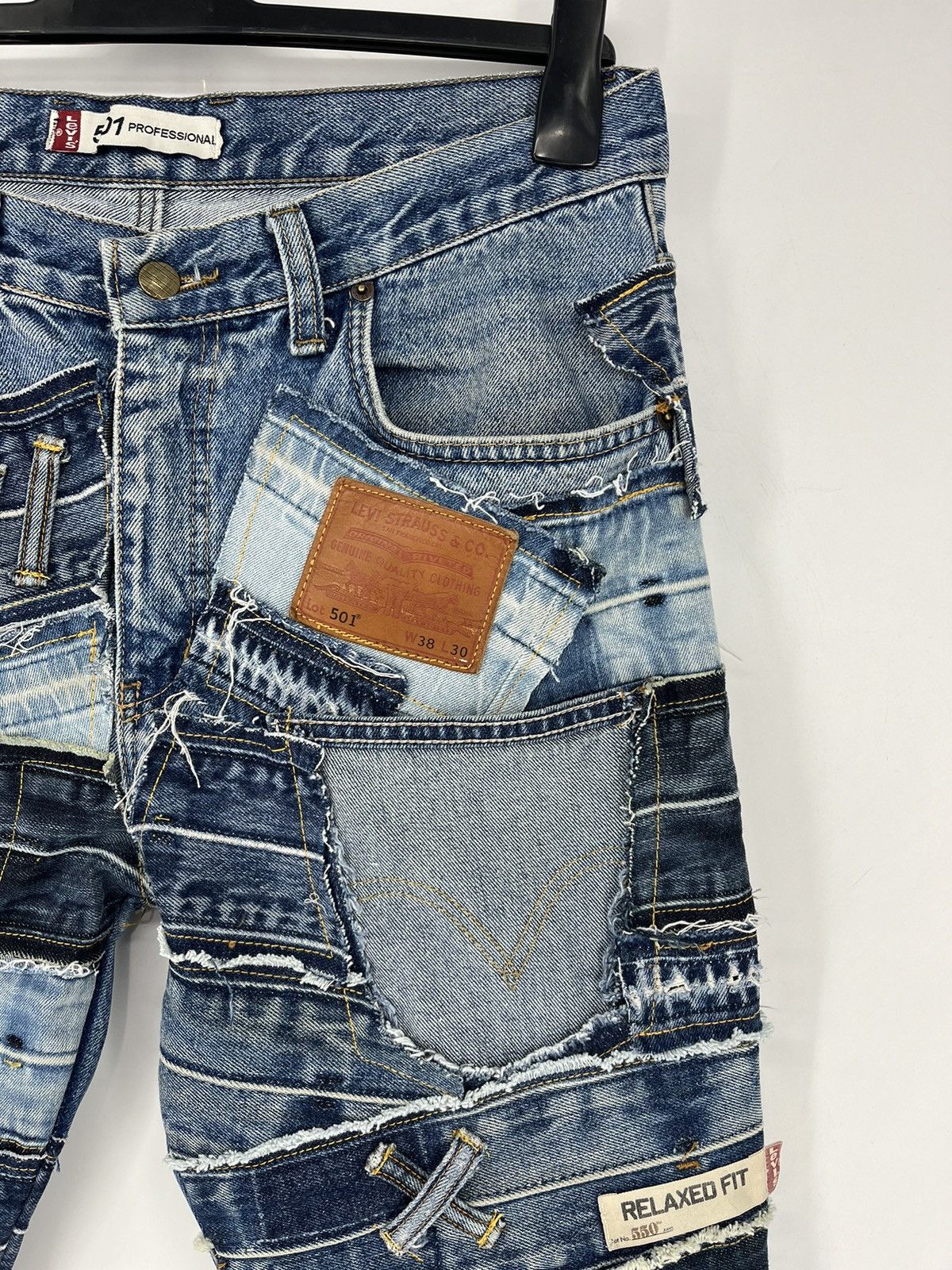Levi's 90s Levi’s 501 Patchwork Multipocket Denim Custom Jeans USA Size US 34 / EU 50 - 4 Thumbnail