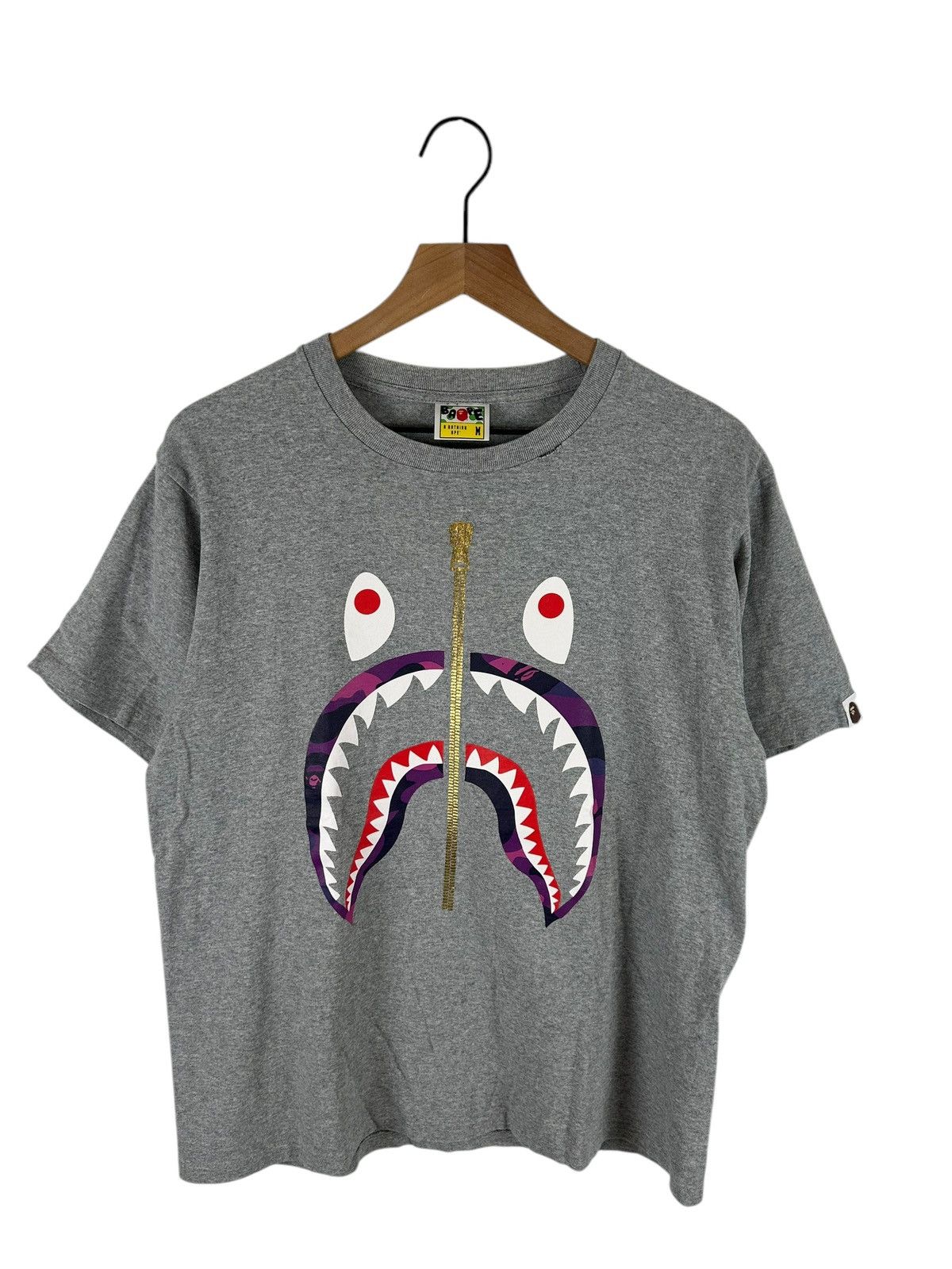 Bape Bape Shark Logo T Shirt Grailed