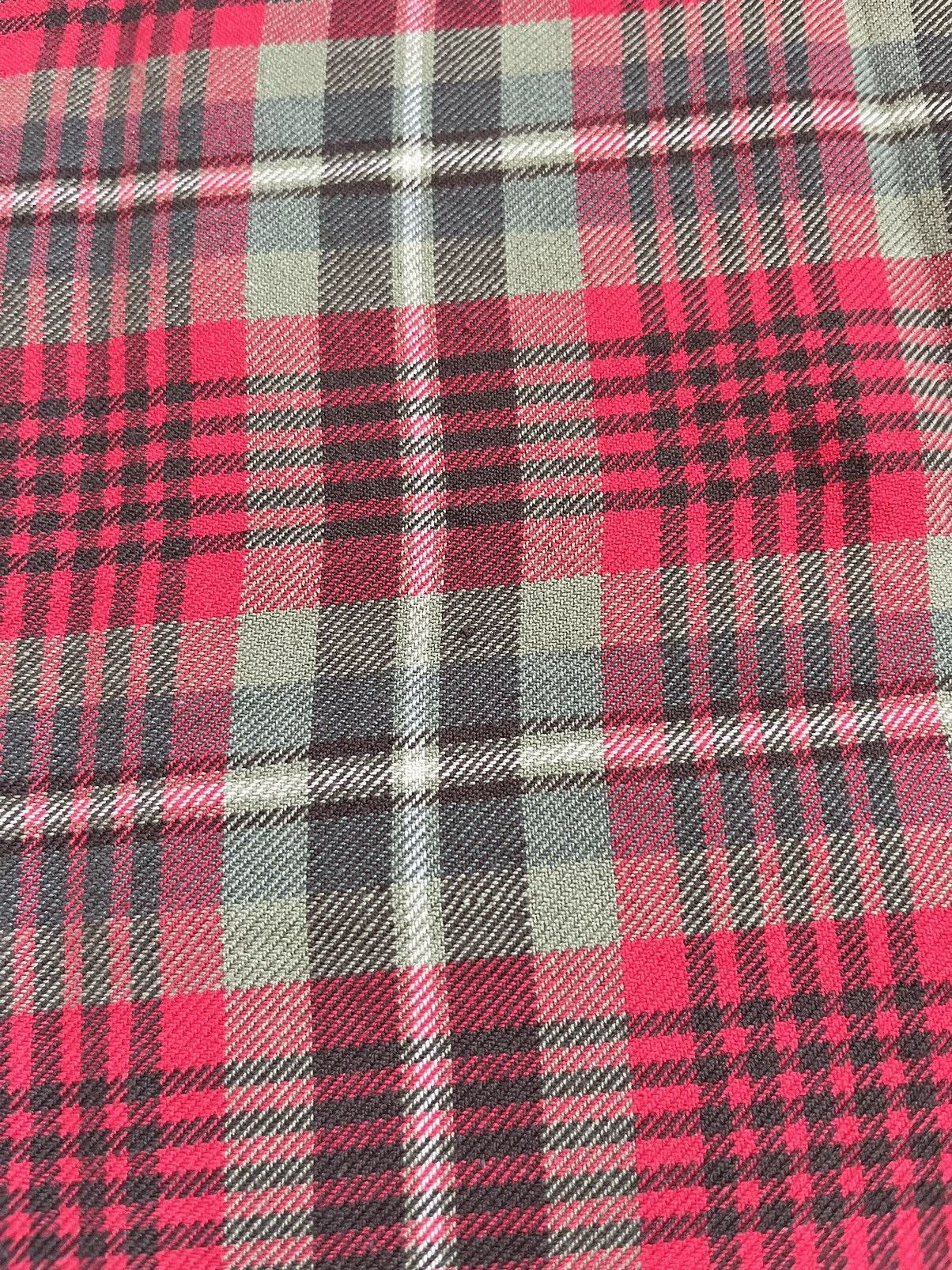 Designer × Japanese Brand × Maharishi Maharishi Unisex Red Plaid Cotton Scarf Size ONE SIZE - 10 Thumbnail