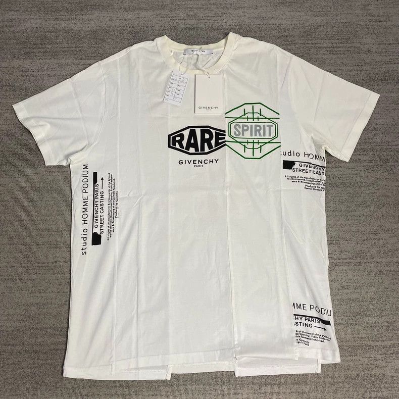 Givenchy Givenchy White Print Pattern Patchwork Short Sleeve Size US S / EU 44-46 / 1 - 1 Thumbnail