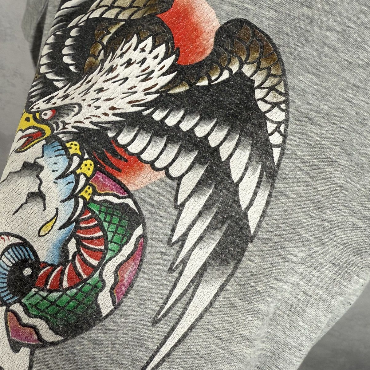 Christian Audigier × Ed Hardy × Vintage Vintage Ed Hardy By Christian Audigier Skull Eagle T-Shirt Size US L / EU 52-54 / 3 - 19 Thumbnail