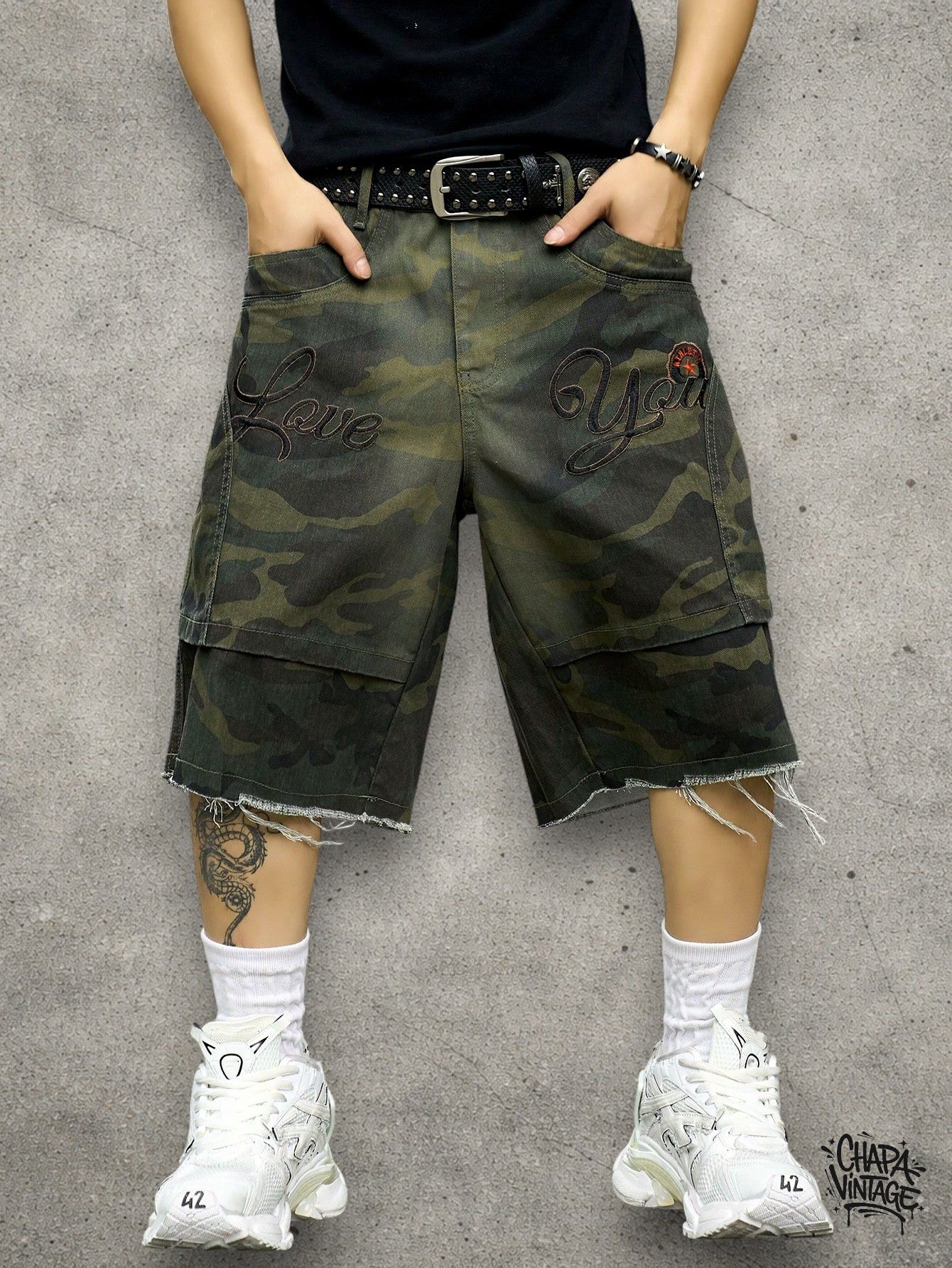 Japanese Brand Distressed camo shorts Size US 32 / EU 48 - 3 Thumbnail