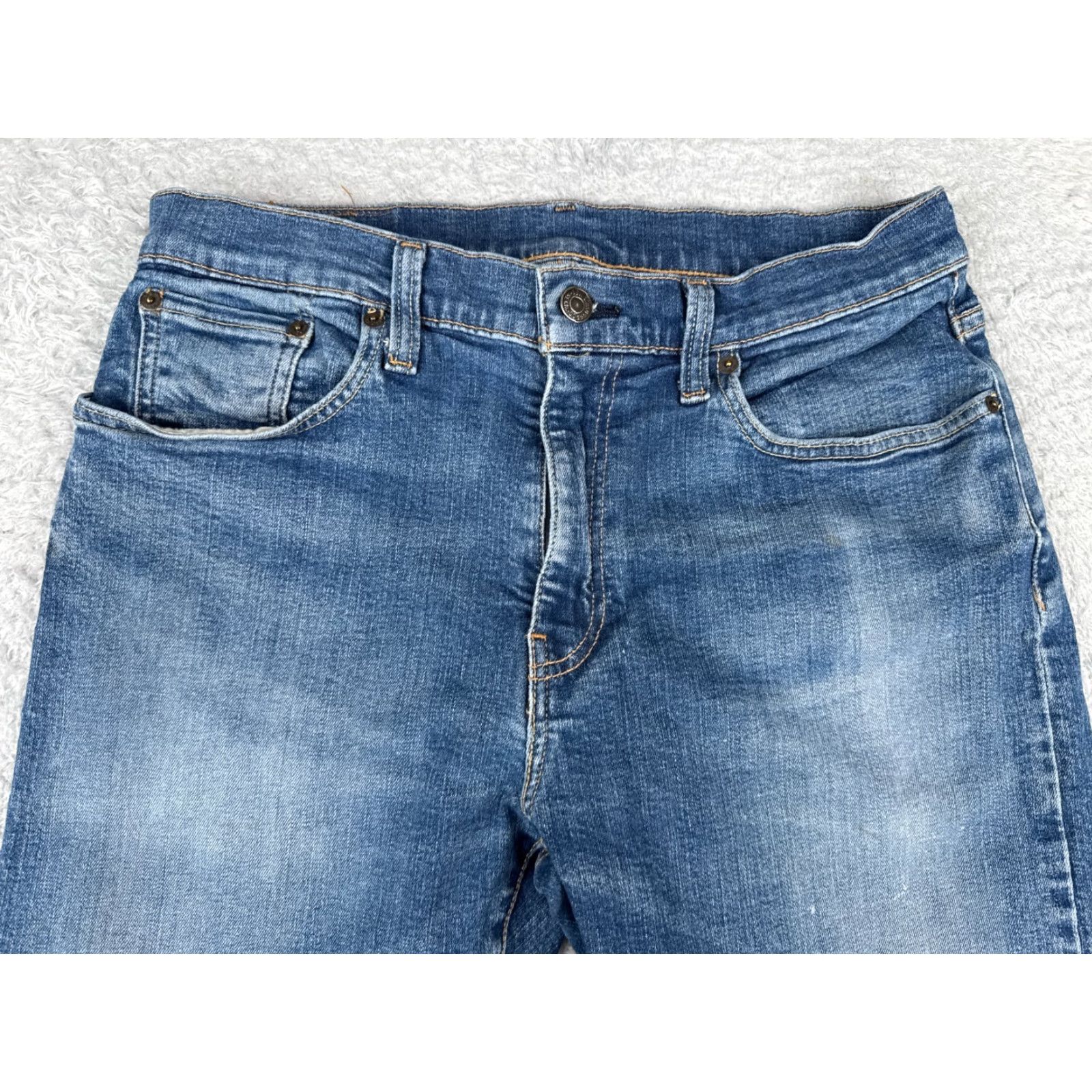 Levi's Levi's 512 Premium Jeans Adult 33 Blue Denim Skinny Distressed 32x22 Retro Mens Size US 33 - 4 Thumbnail