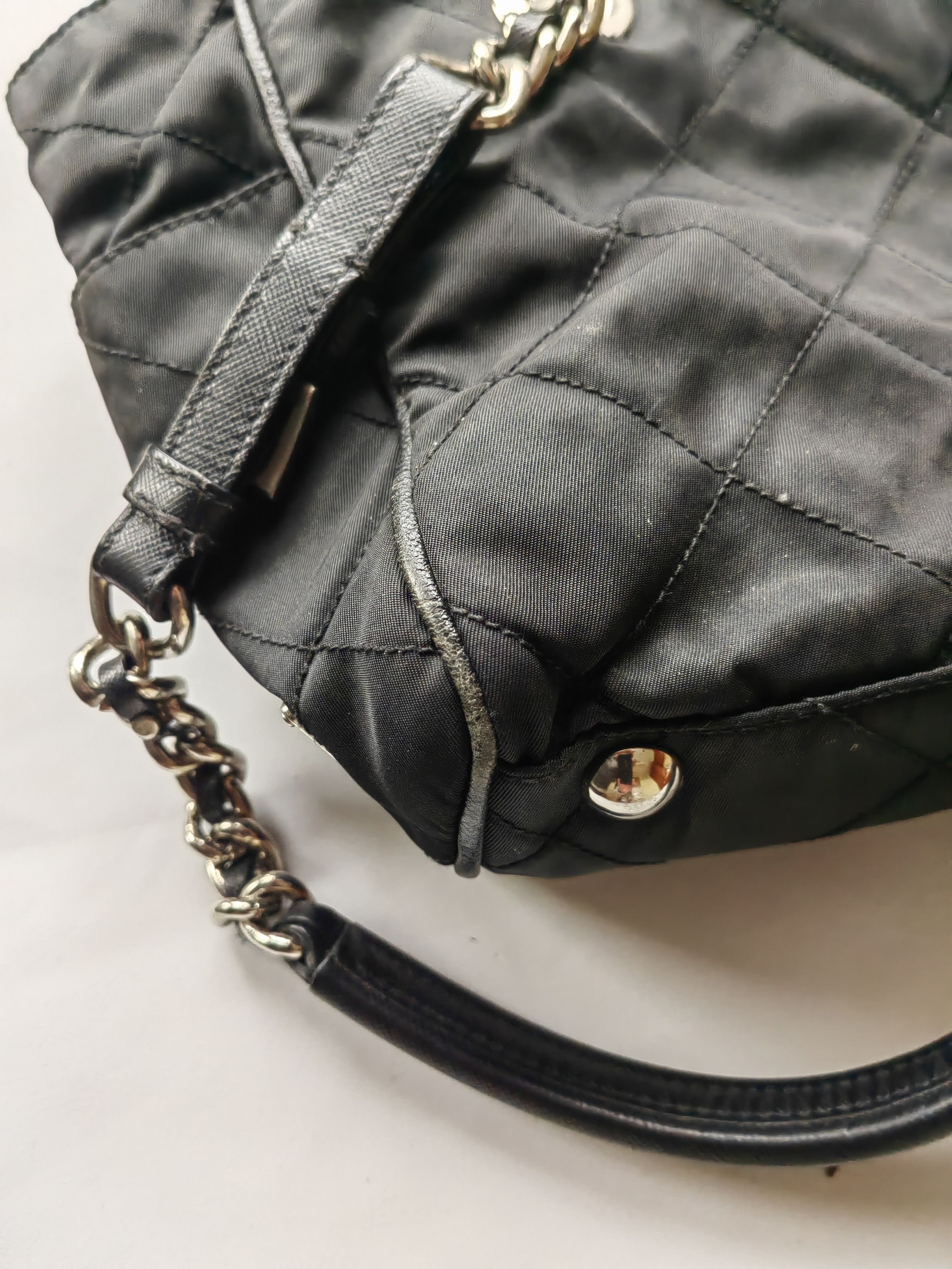 Prada Authentic Prada Shoulder Bag Nylon Chain Side Logo Black Size ONE SIZE - 8 Thumbnail