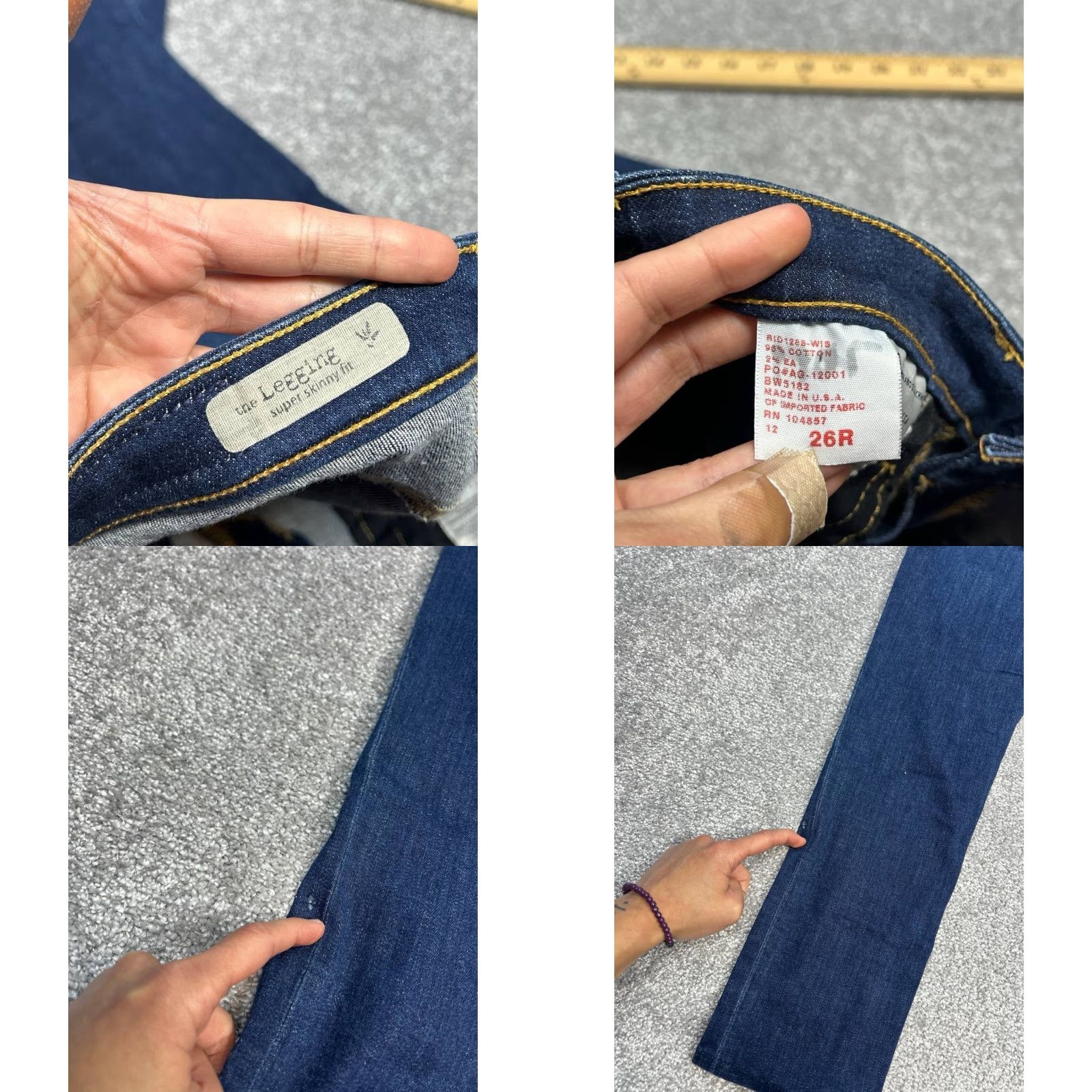 Vintage AG Adriano Goldschmied The Legging Jeans Womens 26R Blue Super Skinny Fit 26x26 Jeans Women Blue Skinny 2000s Womens (if applicable) Size 26" / US 2 / IT 38 - 8 Thumbnail