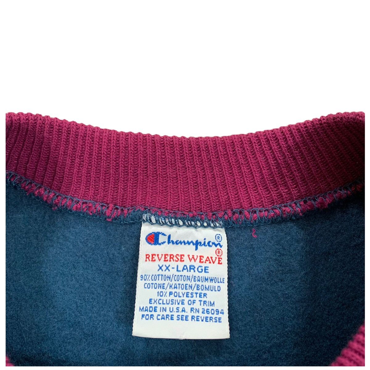 Champion VTG Champion Reverse Weave Blue Pink White Ringer Sweatshirt Size US XXL / EU 58 / 5 - 5 Thumbnail