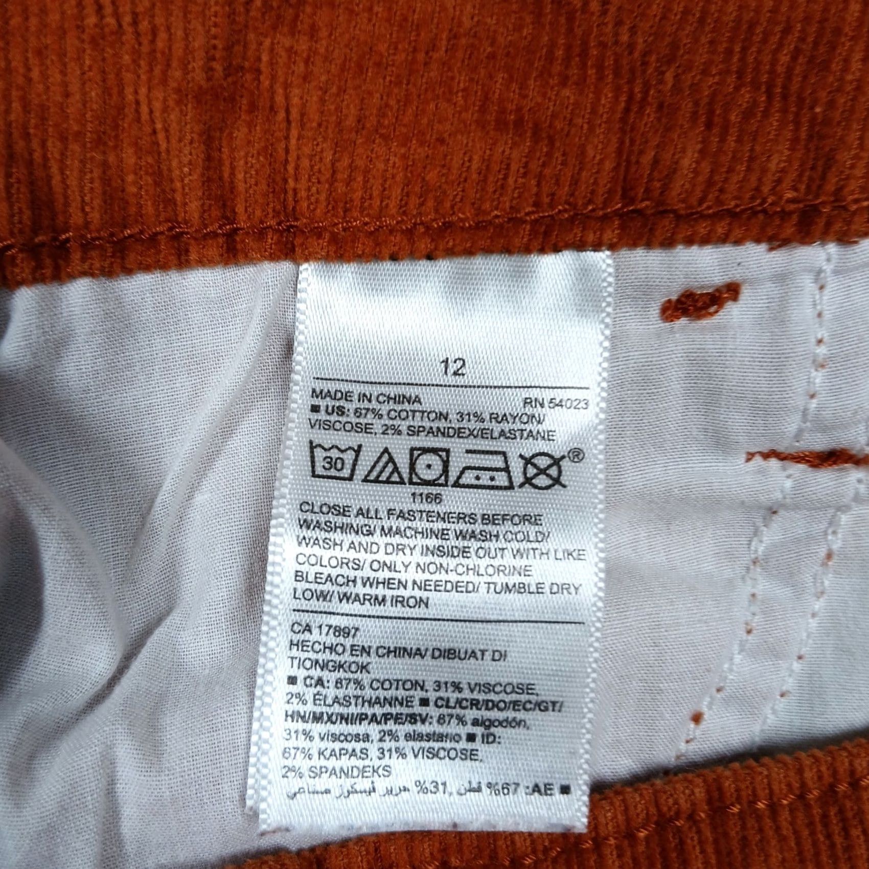 Old Navy Old Navy Rockstar Pants Size 12 Orange High Rise Super Skinny Corduroy Women's Size 34" / US 12 / IT 48 - 4 Thumbnail