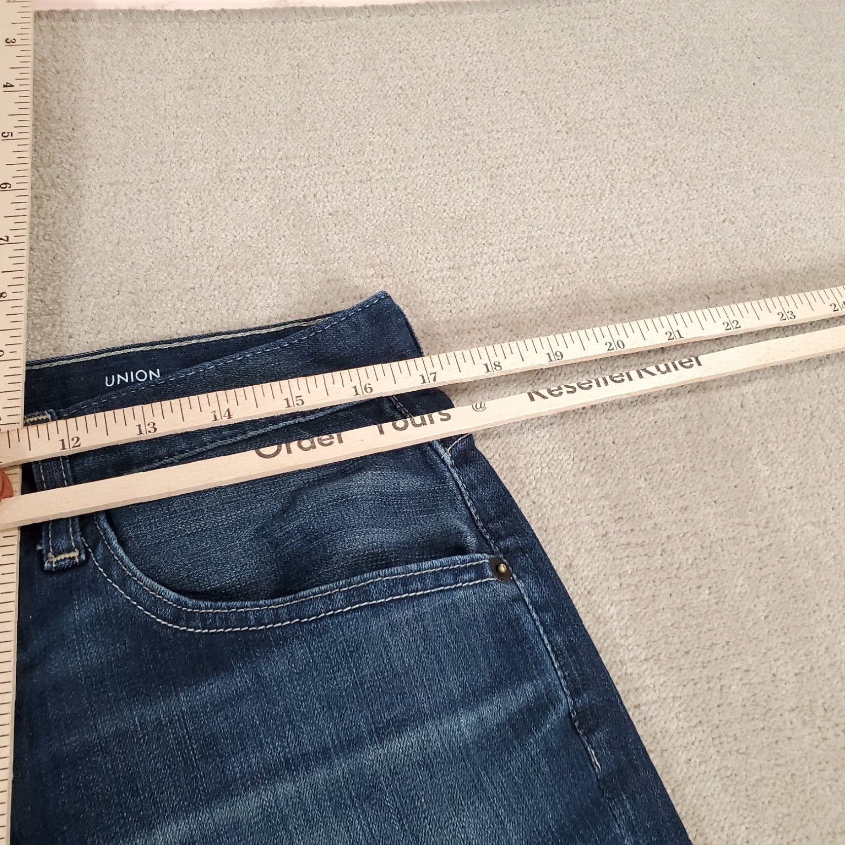 Denime Big Star Jeans Mens 32 S Blue Union Regular Straight Leg Denim Dark Wash Faded Size US 32 / EU 48 - 3 Thumbnail