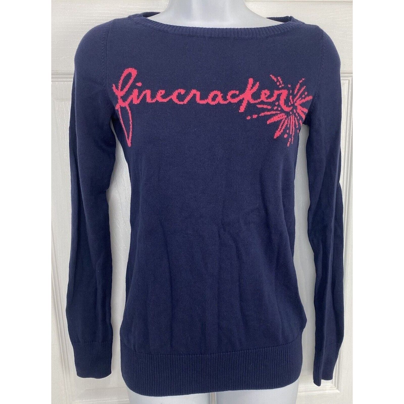 Lilly Pulitzer Lilly Pulitzer Marielle Firecracker Sweater Long Sleeve Size XS / US 0-2 / IT 36-38 - 1 Thumbnail