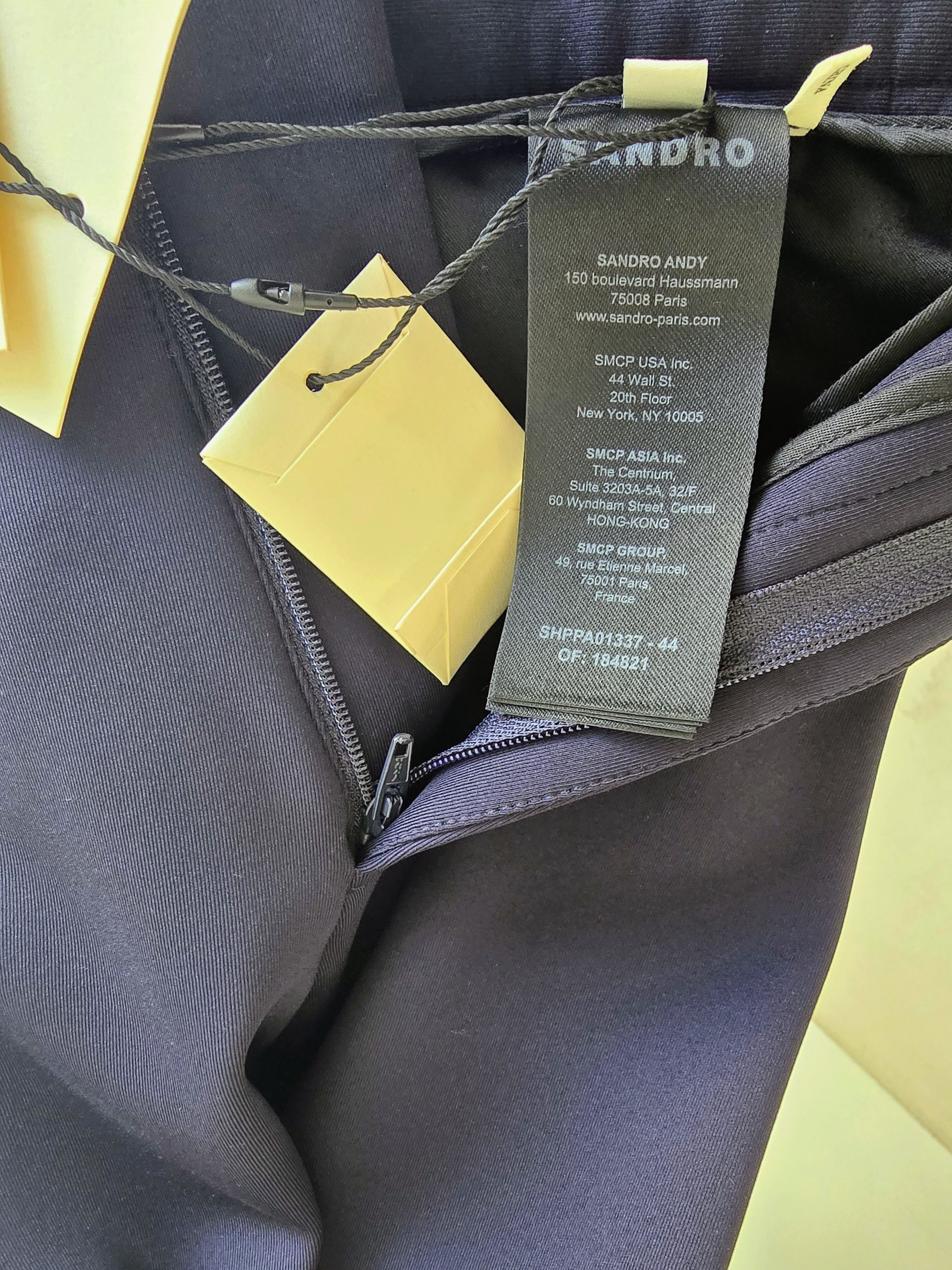 Sandro SANDRO PARIS Navy Suit 46/42 Wool Blend NWT + Garment Bag Size 46R - 5 Thumbnail