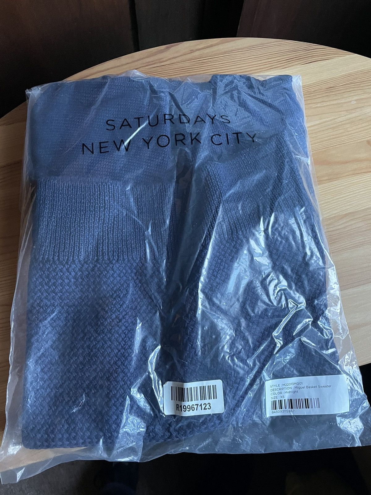 Saturdays NYC Saturdays NYC Basketweave Sweater, Blue Size US XS / EU 42 / 0 - 4 Thumbnail