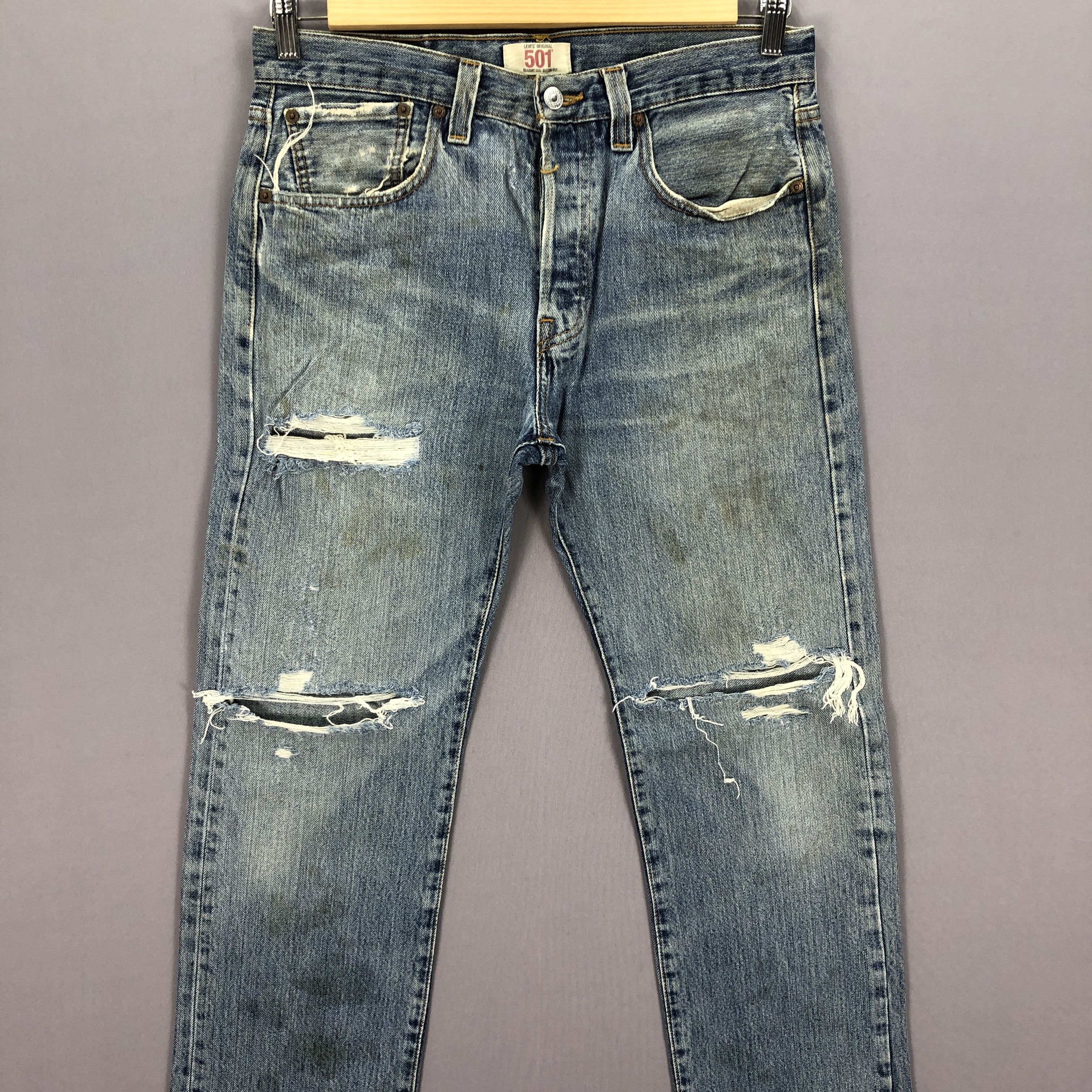 Levi's Vintage 90s Distressed Levi's 501 Jeans Levis Ripped Denim Size US 32 / EU 48 - 3 Thumbnail