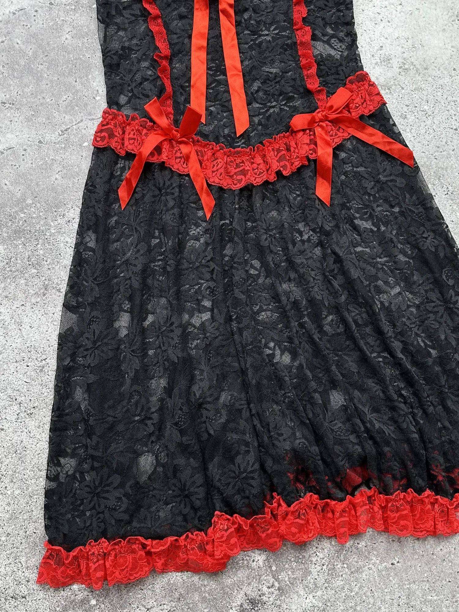 Japanese Brand Vintage Lace Mesh Dress C169(V523) Size S / US 4 / IT 40 - 3 Thumbnail