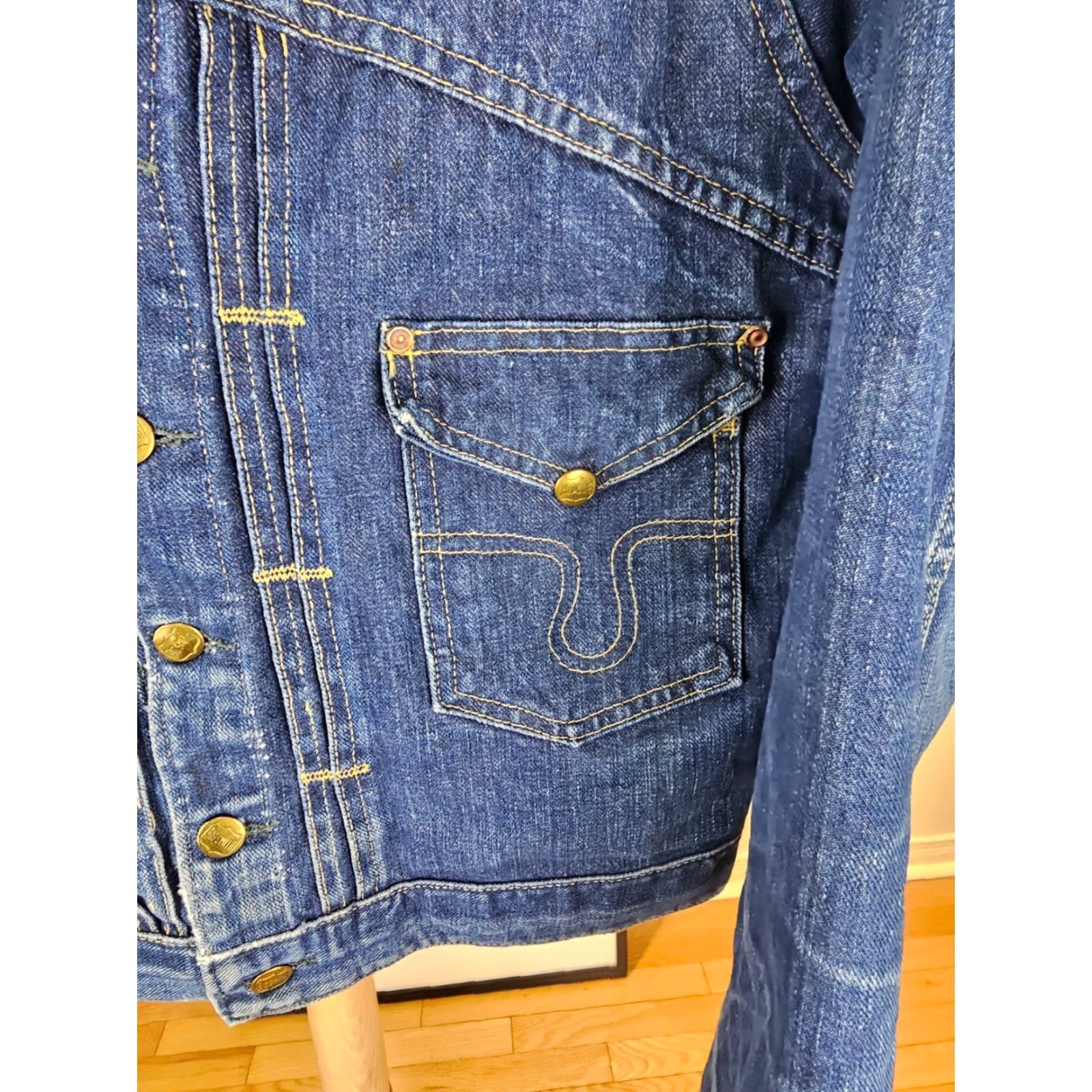 Vintage VINTAGE Big Smith BUCKAROO DENIM JACKET SZ 40 Jacket Mens Blue Cotton Sanforized 50's Bomber 40 Mens Size US XXS / EU 40 - 3 Thumbnail