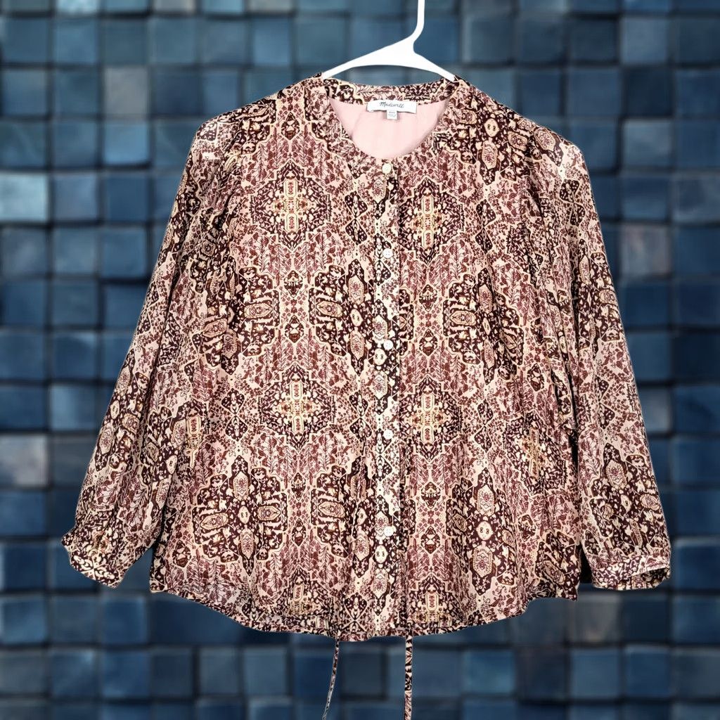 Madewell Madewell Women's blouse Size XXS Long sleeve kaledoscope Print Size XXS / US 00 / IT 34 - 1 Thumbnail