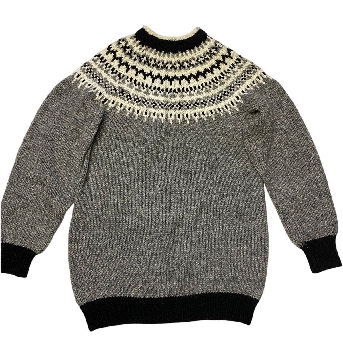 Handmade Hand Knitted Fair Isle Sweater Women Medium or Men S Size M / US 6-8 / IT 42-44 - 13 Thumbnail