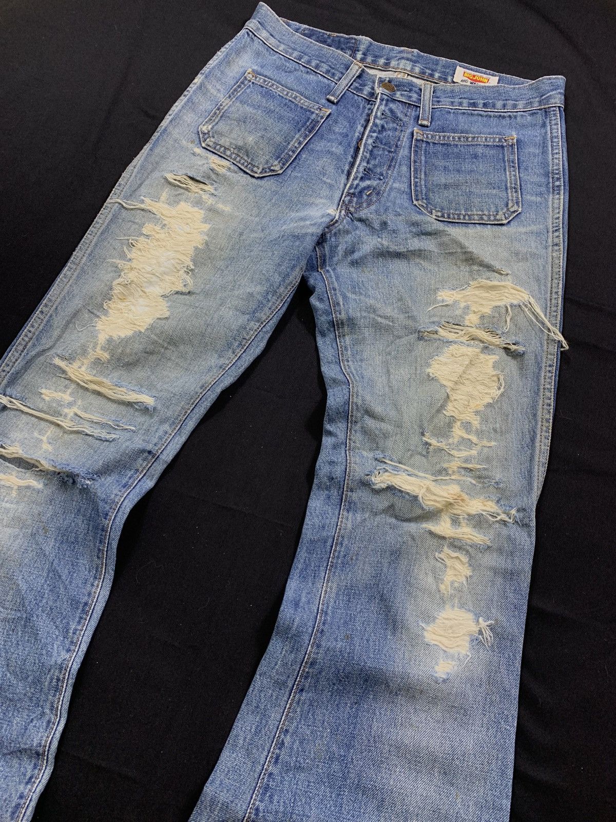 Le Grande Bleu (L.G.B.) Vintage Big John Japan Distressed super Flare Denim pants Size US 31 - 3 Thumbnail