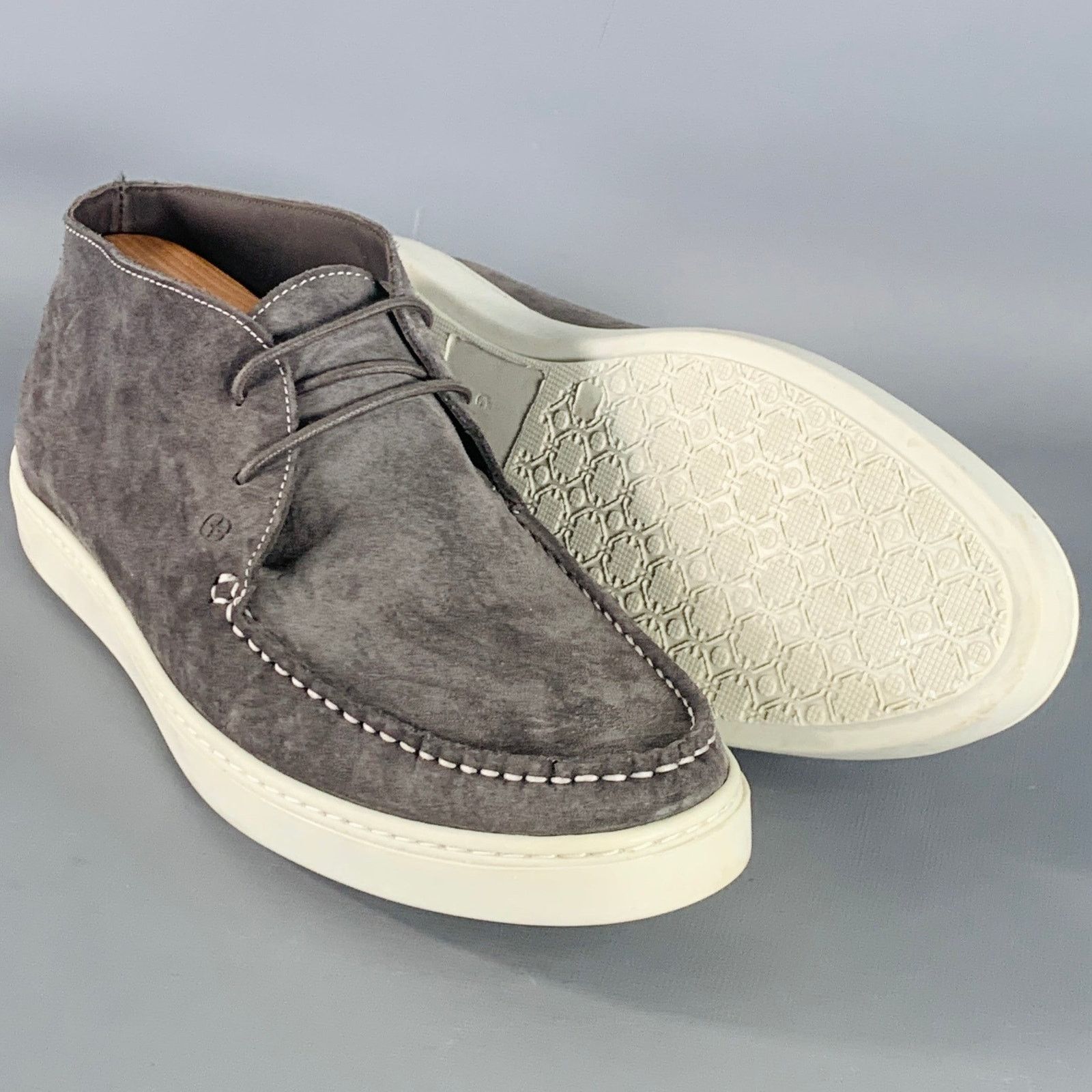 Other G BROWN Size 11.5 Grey Suede Lace-Up Boat Shoes Size US 11.5 / EU 44-45 - 5 Thumbnail