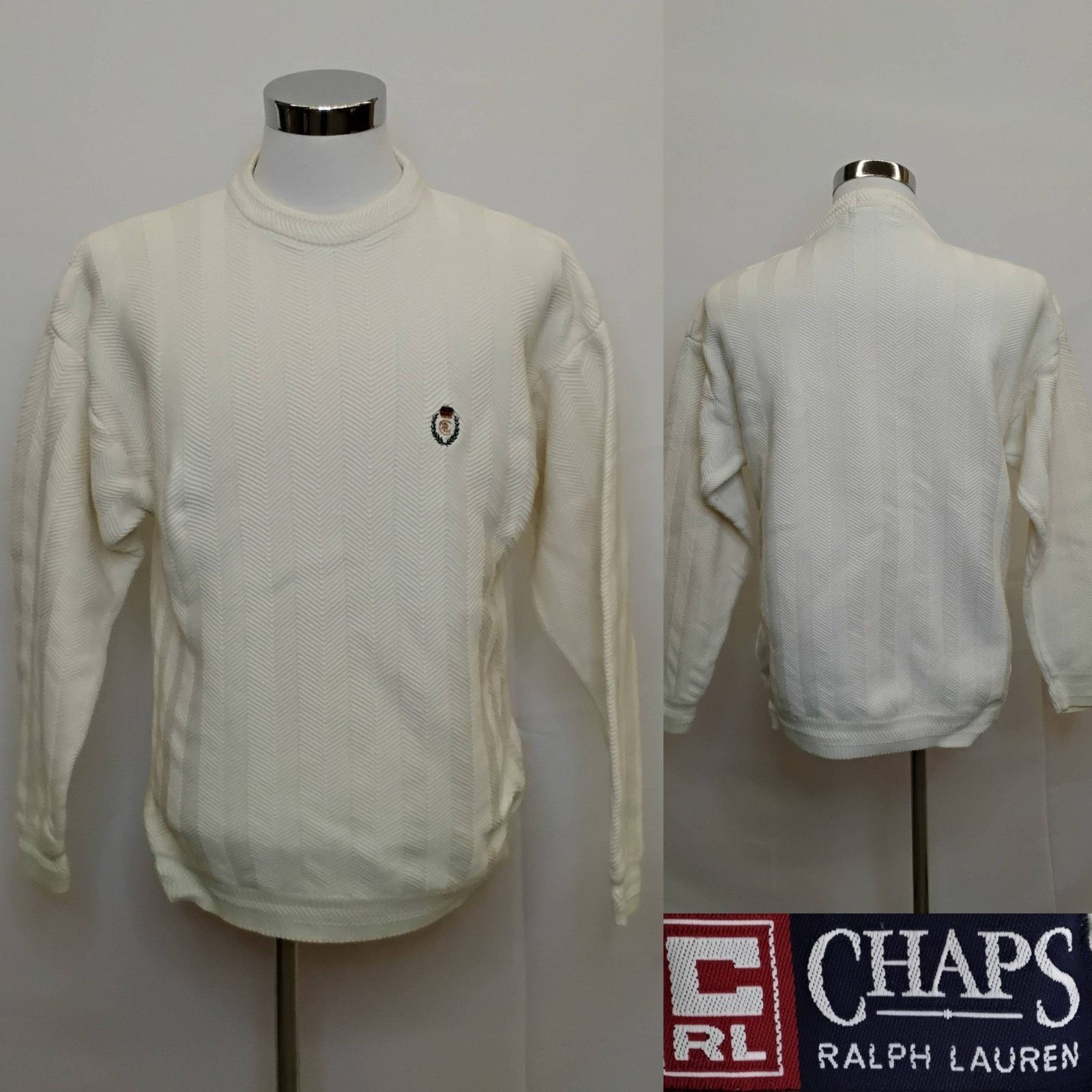 Chaps Chaps by Ralph Lauren Hand Framed Sweater Men's L Ivory VTG Size US L / EU 52-54 / 3 - 1 Thumbnail