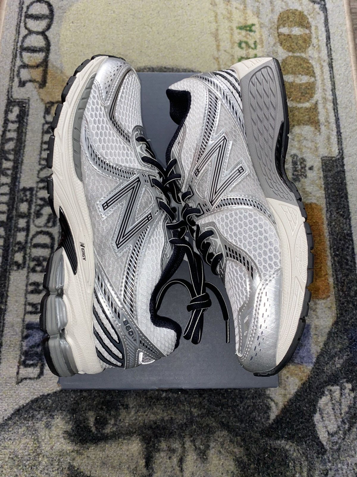 image of New Balance 860V2 Milky Way Pack Optic White Shoes in Silver, Men's (Size 13)