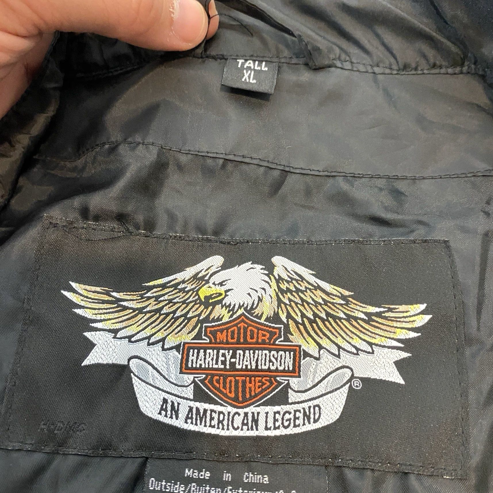 Harley Davidson Harley-Davidson Bomber Jacket Motorcycle Mens XL Tall Zip Pockets Black Lightweight? Size US XL / EU 56 / 4 - 7 Thumbnail