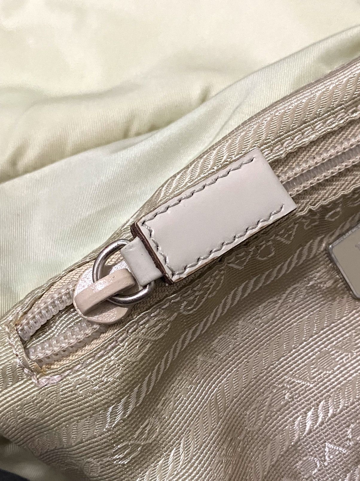 Prada Prada Nylon Messenger Bag Beige Size ONE SIZE - 10 Thumbnail