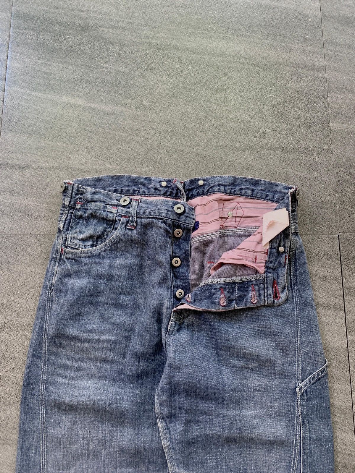 Junya Watanabe FREE TAX! Buckle Back Carpenter Linen Denim Pants Size US 31 - 4 Thumbnail