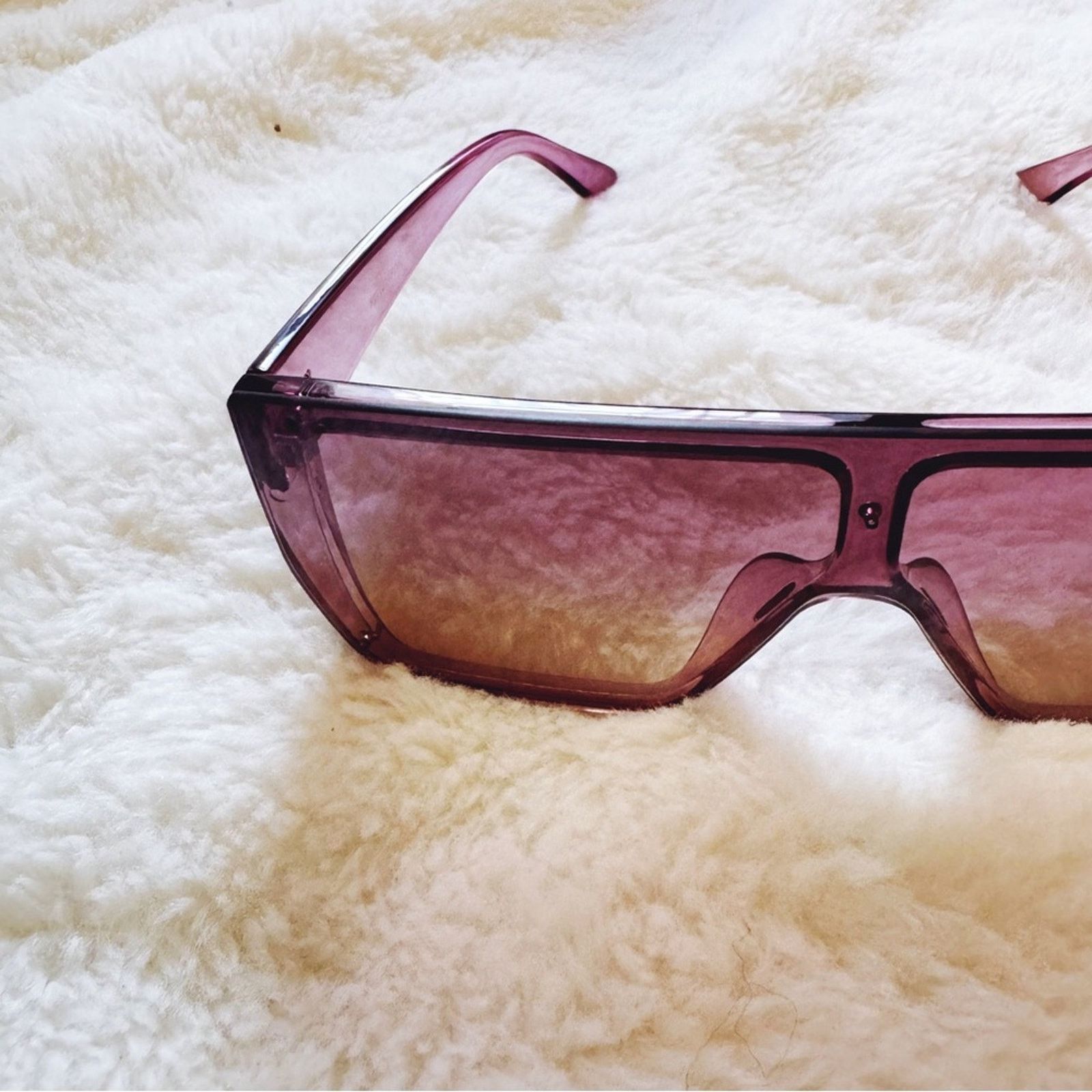 Other Greta Dark Purple Oversized Statement Sunglasses Size ONE SIZE - 3 Thumbnail