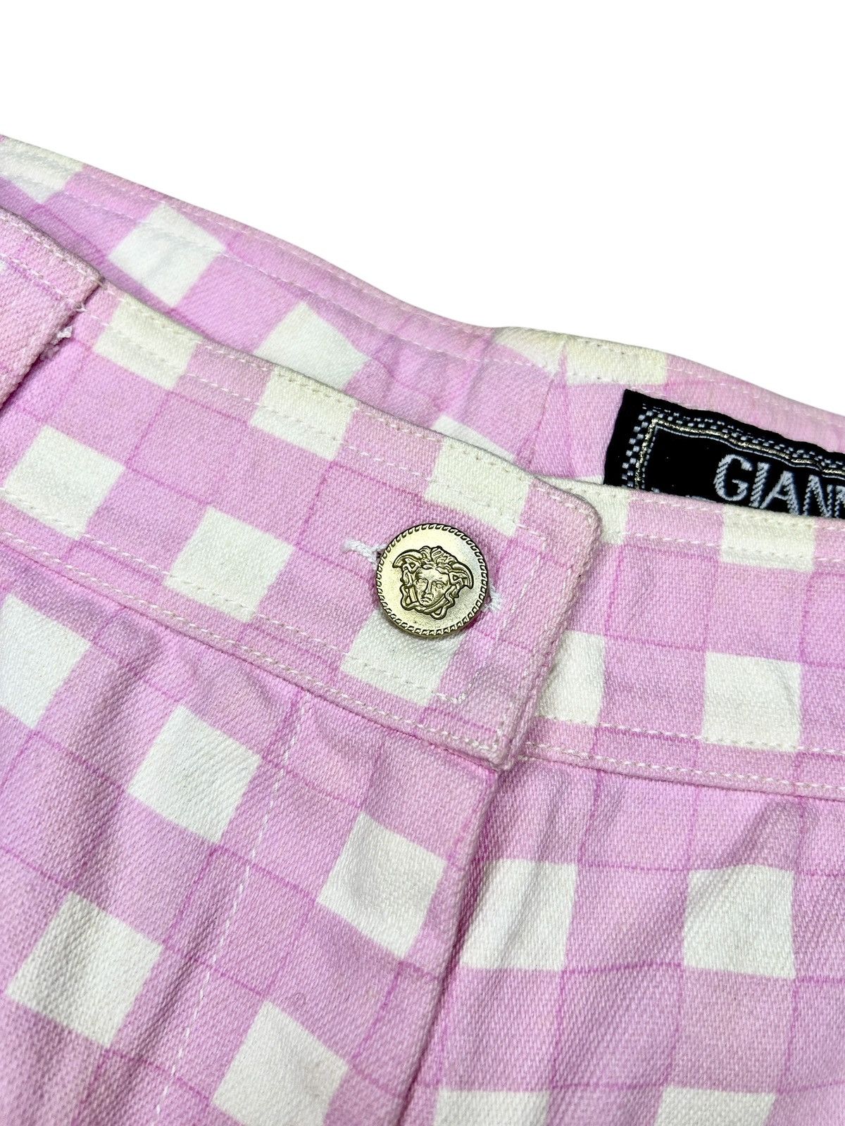 Versace S/S 93 Gingham Shorts Size 28" / US 6 / IT 42 - 7 Thumbnail
