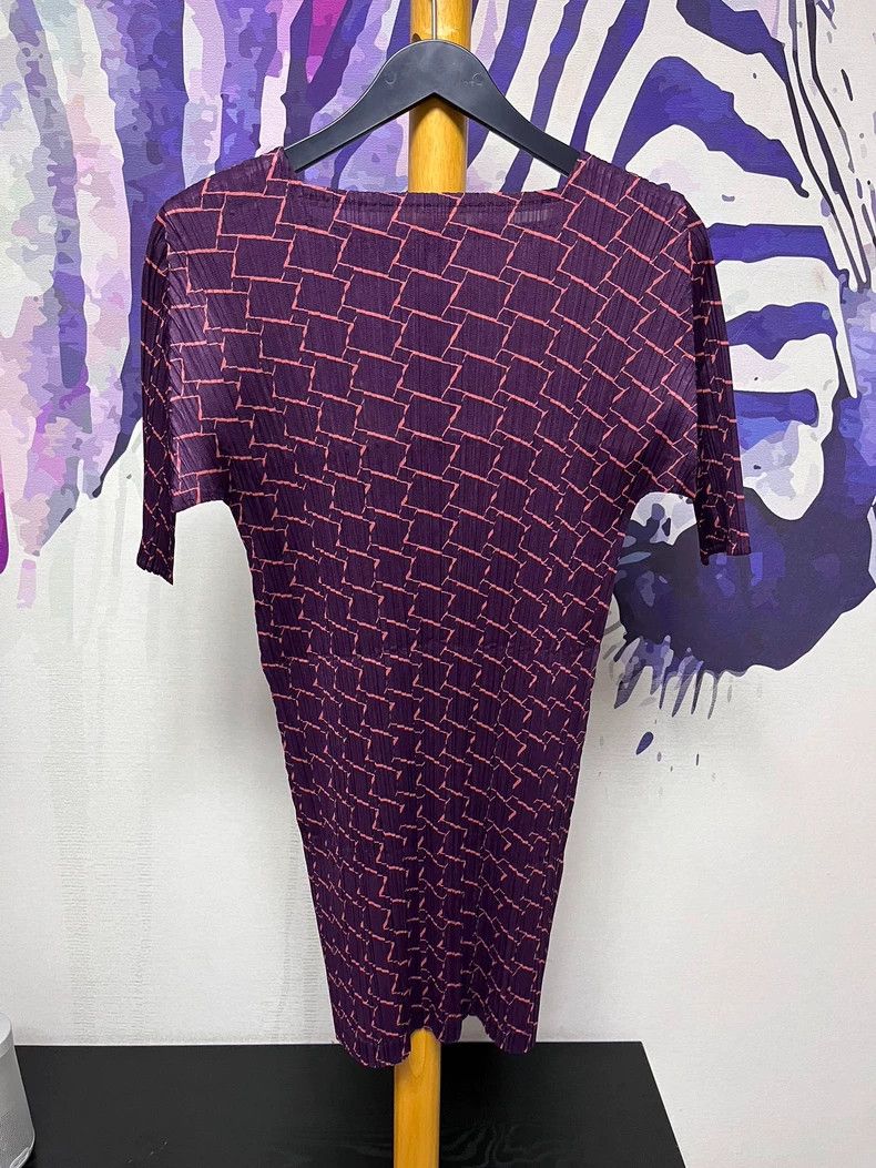 Issey Miyake Issey Miyake size:3 Red and orange checkered short-sleeved Size S / US 4 / IT 40 - 3 Thumbnail