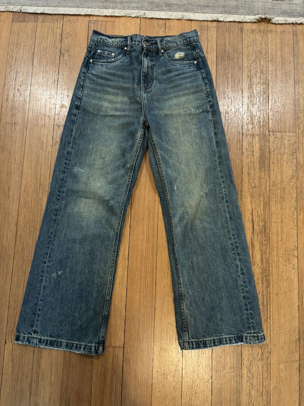 SIMPLE PROJECT Simple Project Vintage Wash Wide Denim Size US 29 - 1 Thumbnail