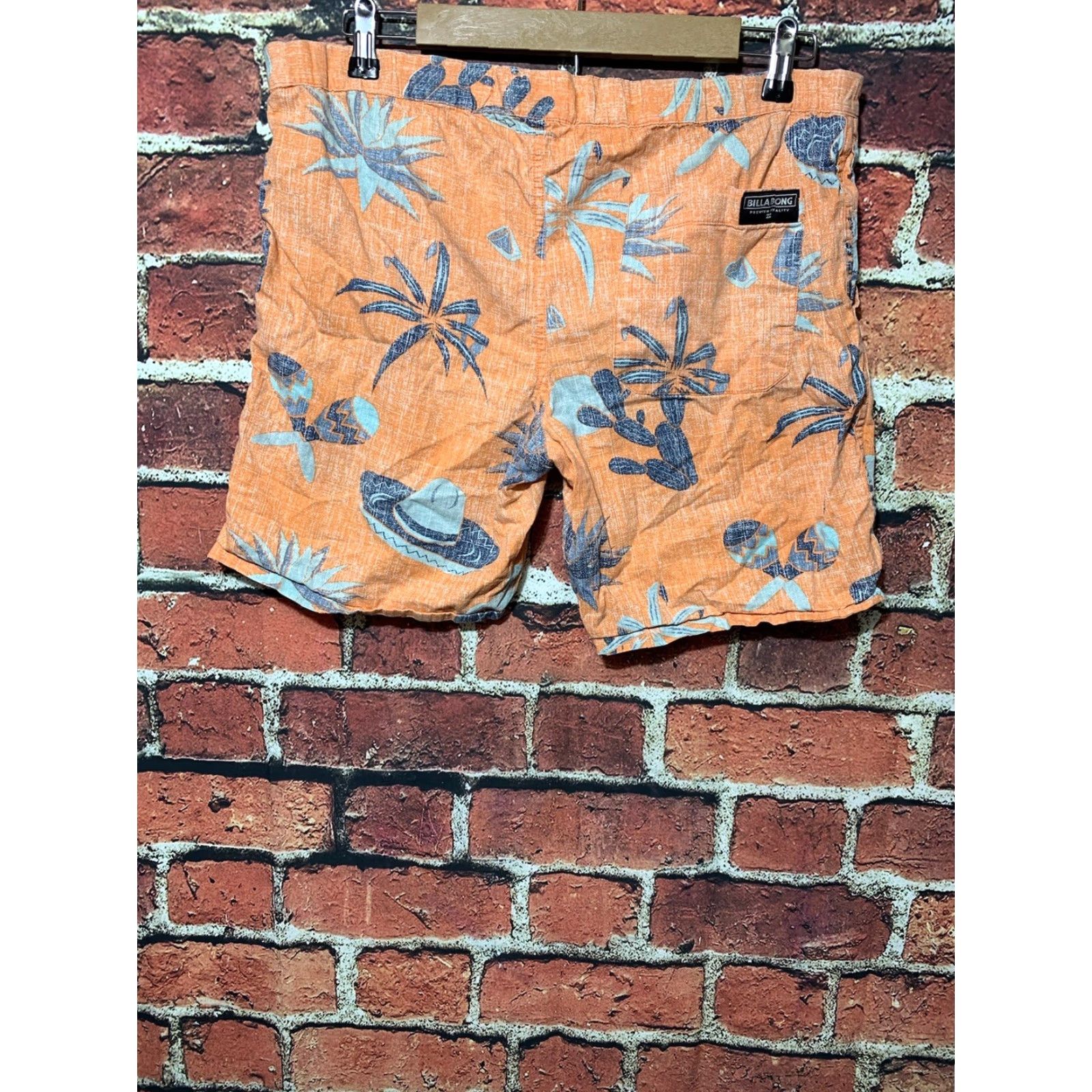 Billabong Billabong Orange Drawstring Shorts Small Cactus Mens Size US 31 - 3 Thumbnail