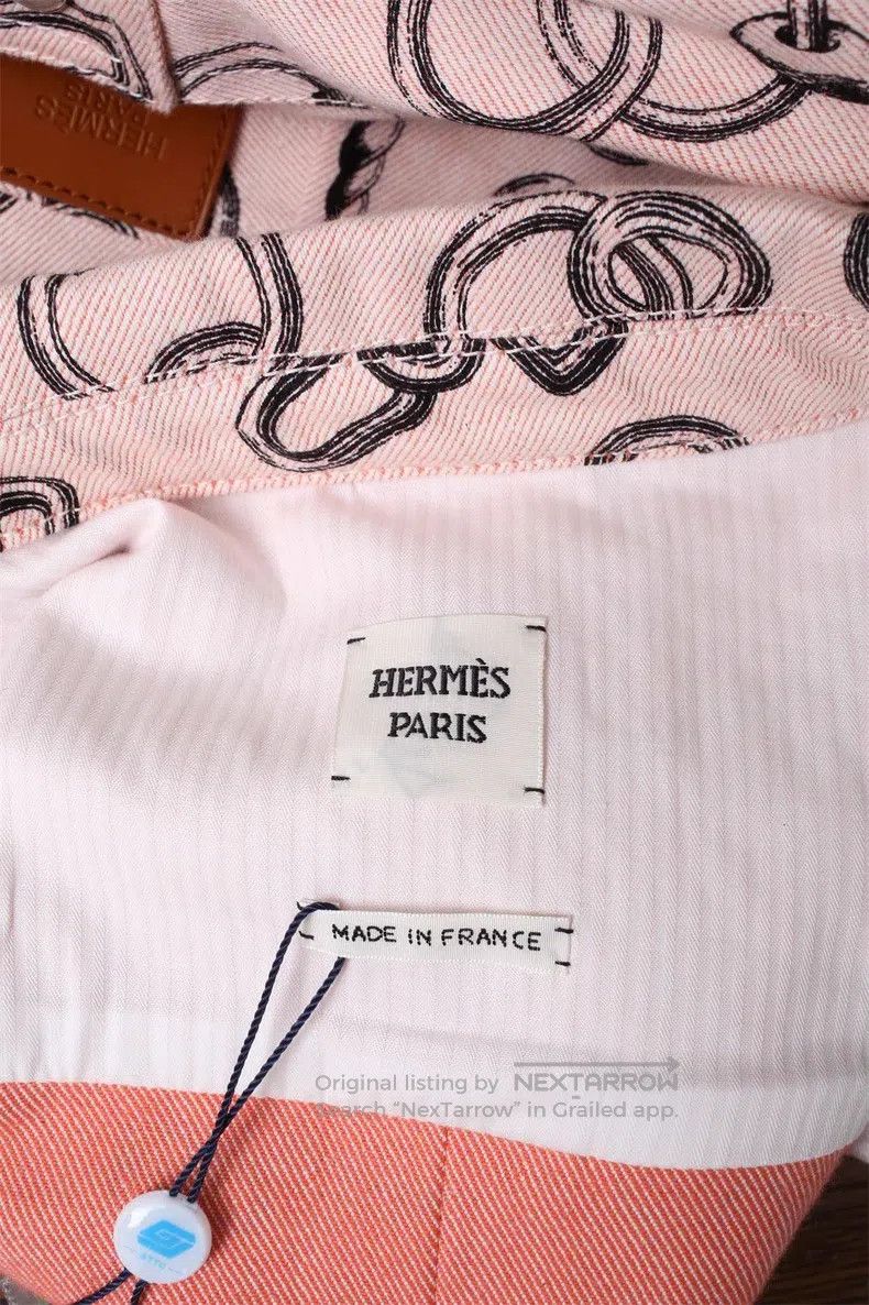 Hermes Hermes Pink Buckle Denim Short Jacket Size XS / US 0-2 / IT 36-38 - 3 Thumbnail