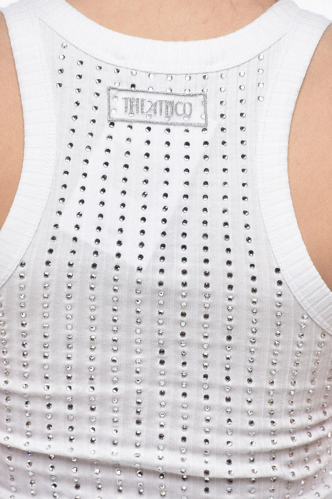 The Attico og1mm0426 Cotton Tank Top in White Size XS / US 0-2 / IT 36-38 - 3 Thumbnail