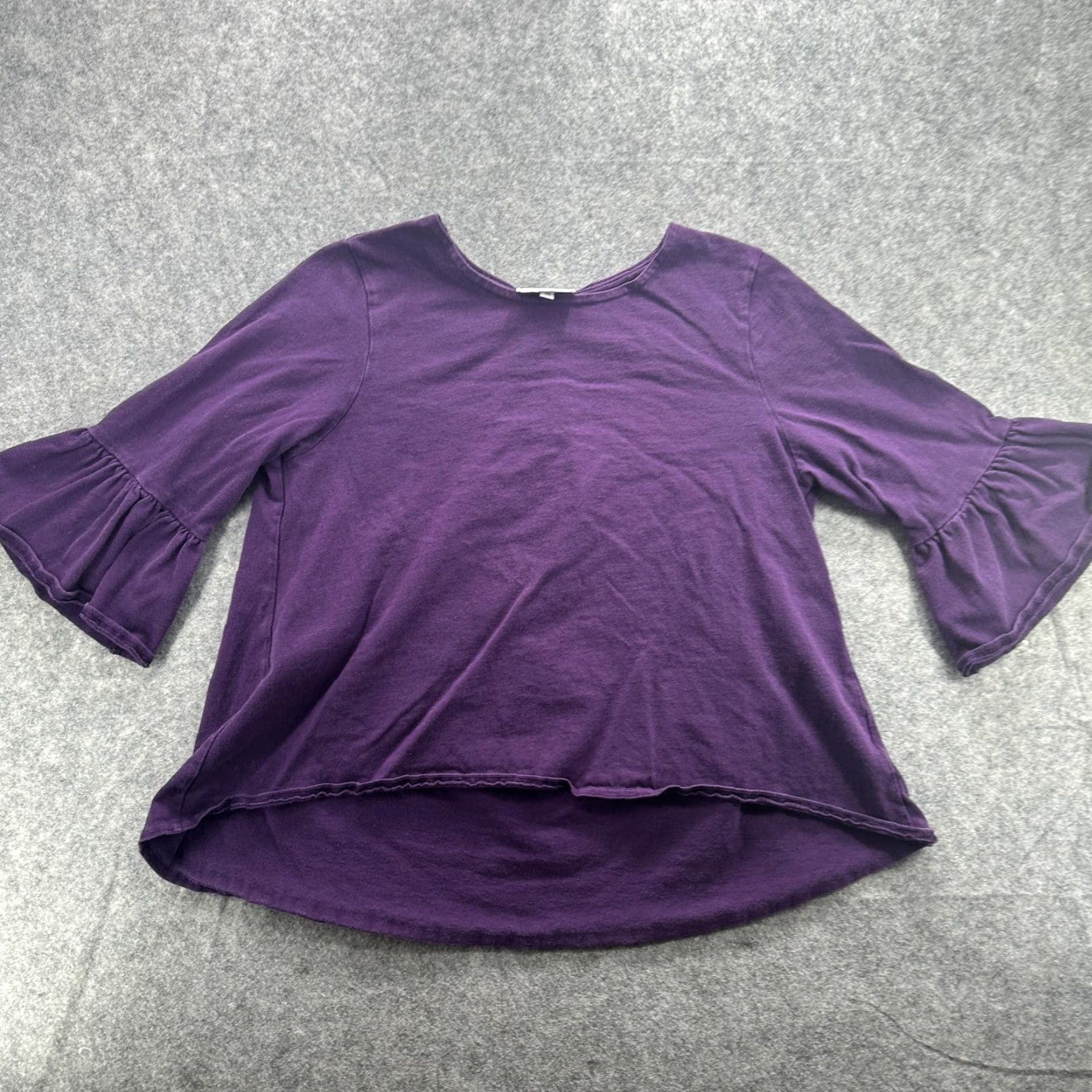 Bell Bryn Walker Shirt Womens Medium Purple Bell Sleeve 100% Cotton Made USA Size M / US 6-8 / IT 42-44 - 2 Thumbnail