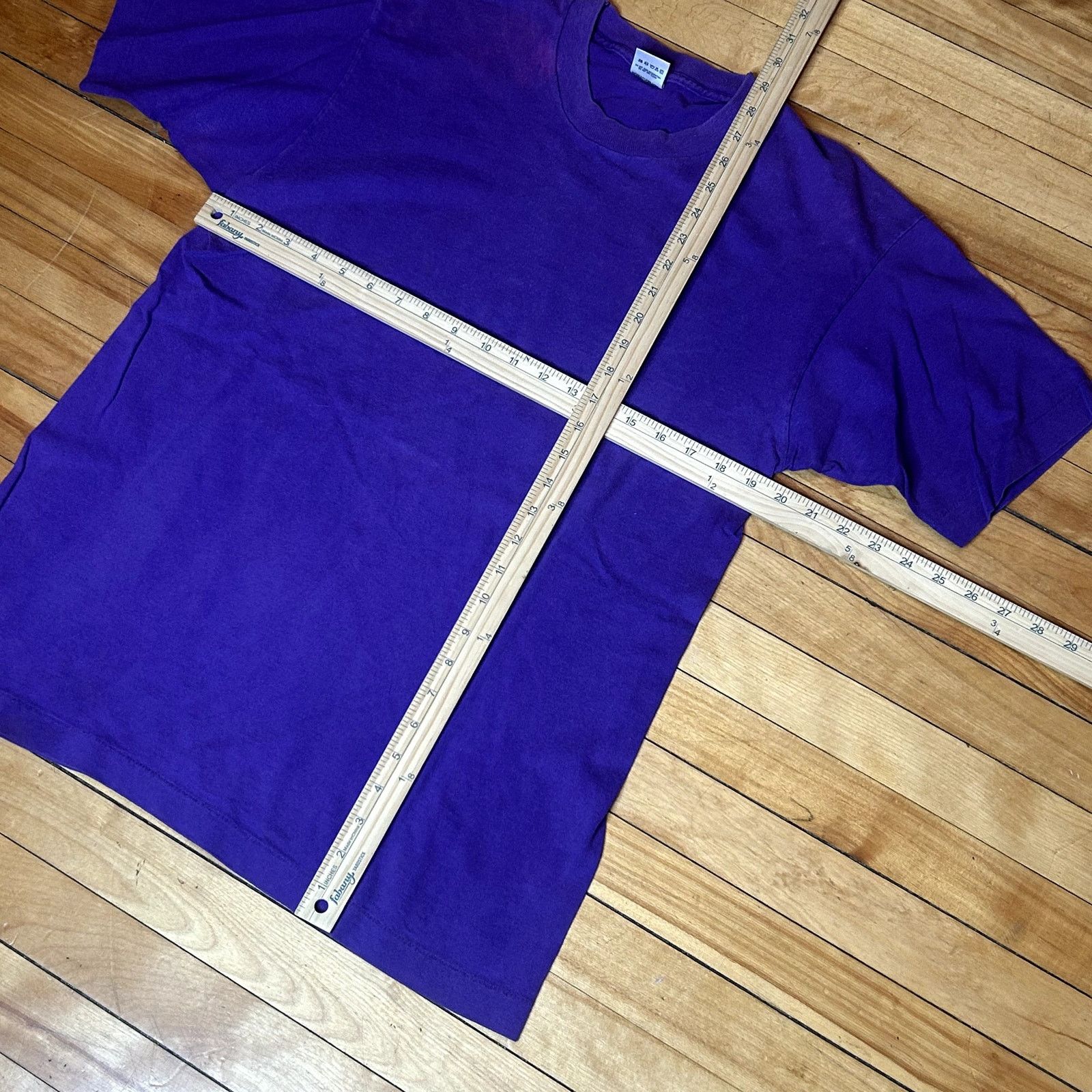 Fruit Of The Loom Vintage Blank Purple T-Shirt Large Size US L / EU 52-54 / 3 - 2 Thumbnail