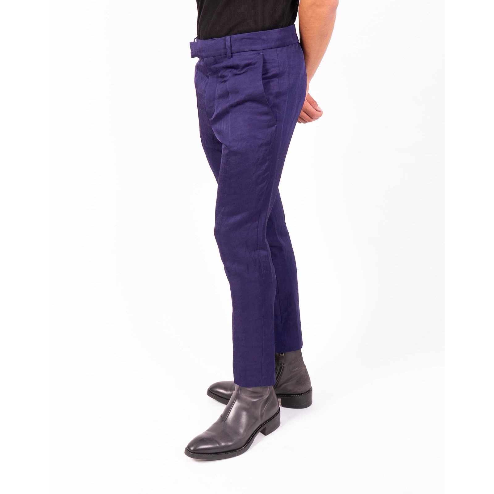 Haider Ackermann SS19 Classic Trousers in Purple Silk Size 46R - 6 Thumbnail