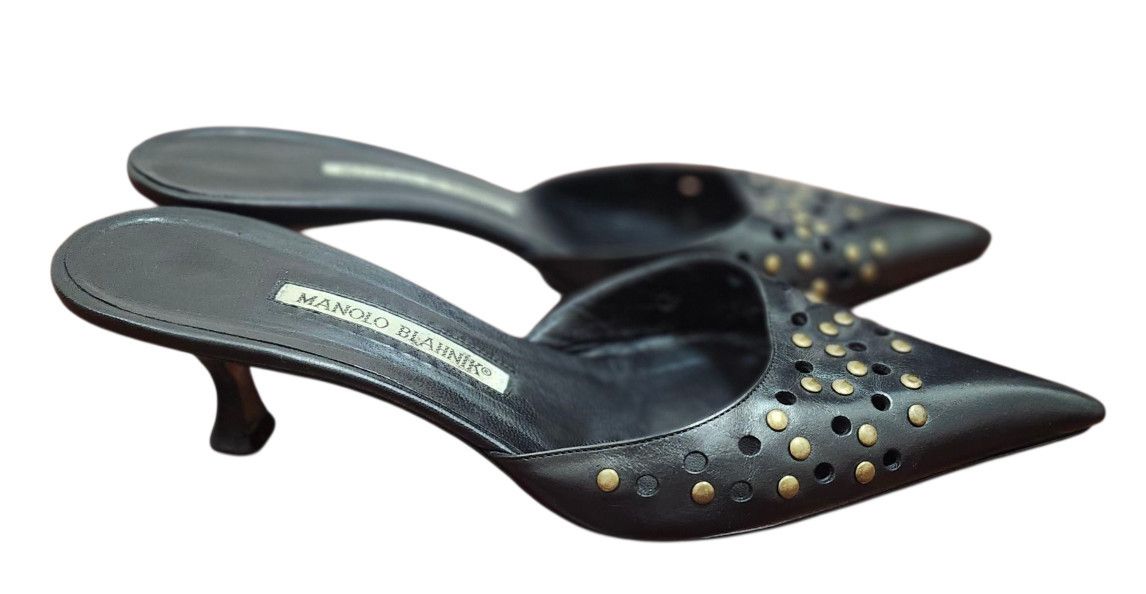 Manolo Blahnik Manolo Blahnik Leather Lasercut Accents Mules Women's Size US 10 / IT 40 - 5 Thumbnail
