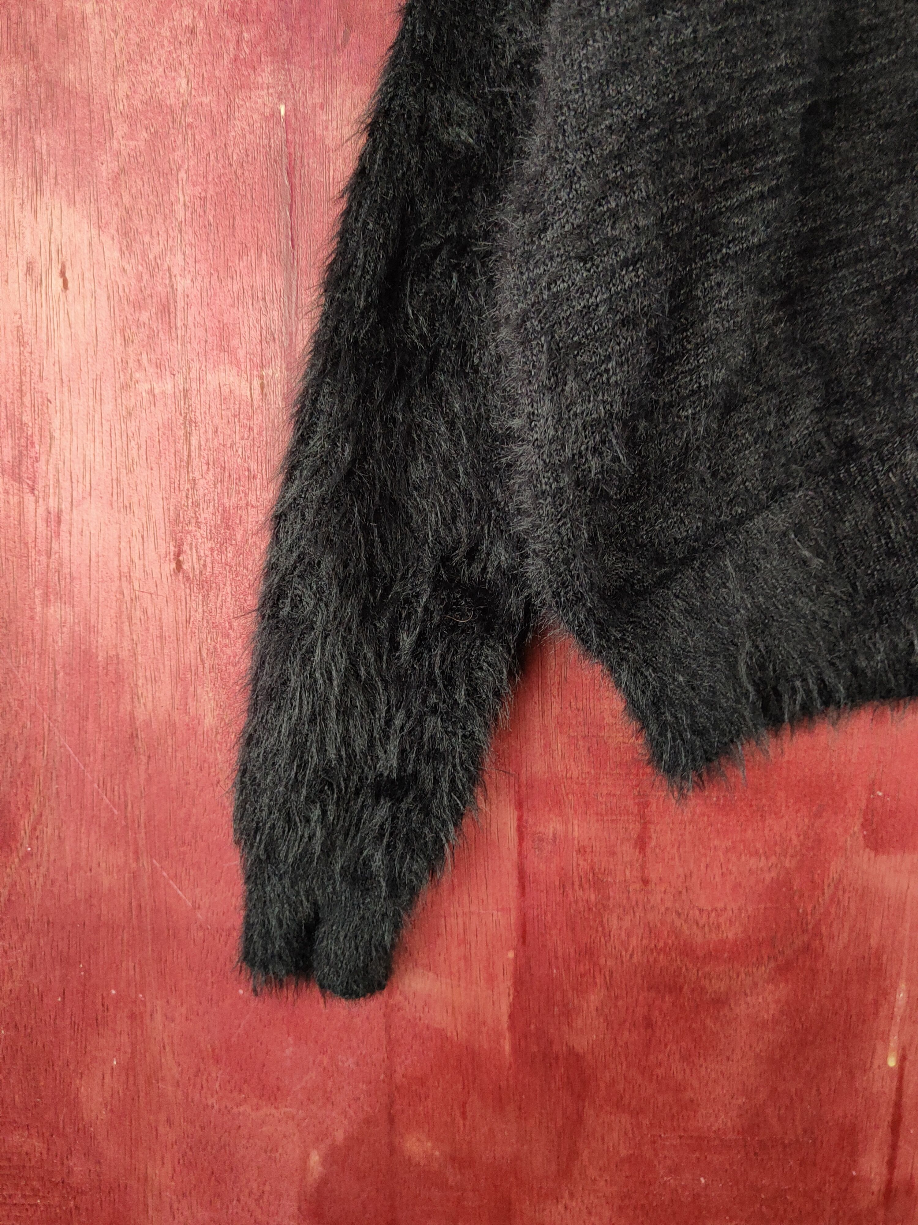 Japanese Brand × Vintage Cecil McBee Black Fur Mohair Knitwear Cardigan #S2073 Size M / US 6-8 / IT 42-44 - 4 Thumbnail
