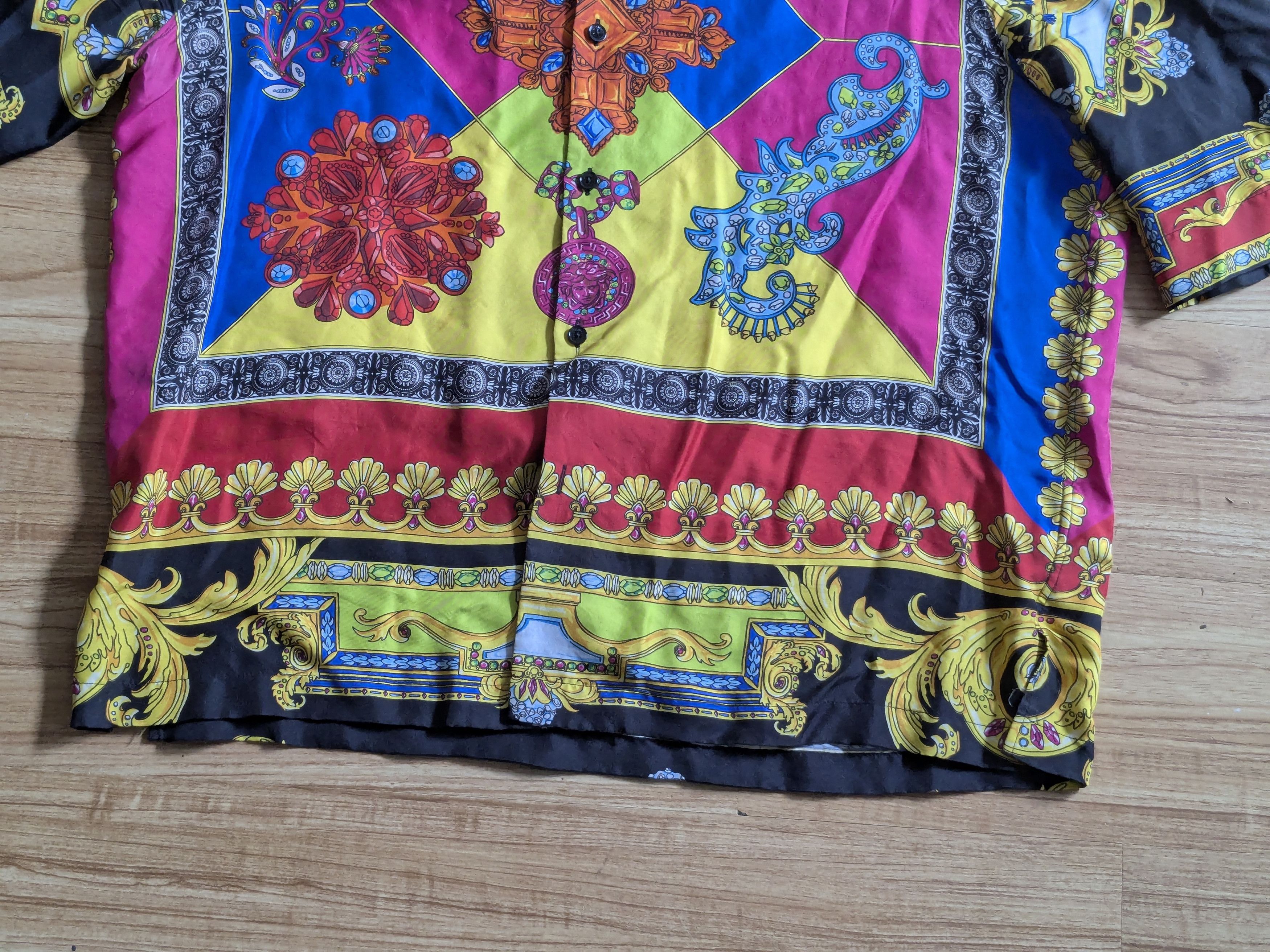 Versace Versace Silk Shirt 40 Longsleeve Multicolor Floral Medusa Size US M / EU 48-50 / 2 - 5 Thumbnail