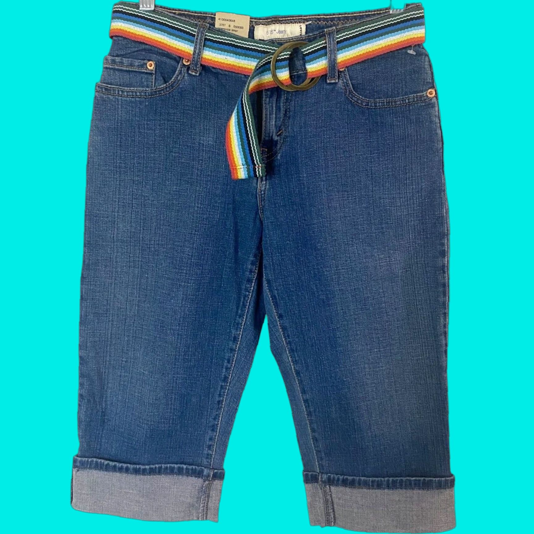 Levi's VINTAGE Levi's 515 Belted Capri Denim Jeans Women's Size 4P Mid-Rise Cuffed New Size 27" / US 4 / IT 40 - 1 Thumbnail