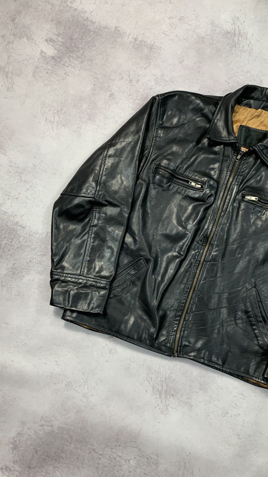 Vintage 90s Vintage Grunge Biker Leather Jacket Size US XL / EU 56 / 4 - 5 Thumbnail