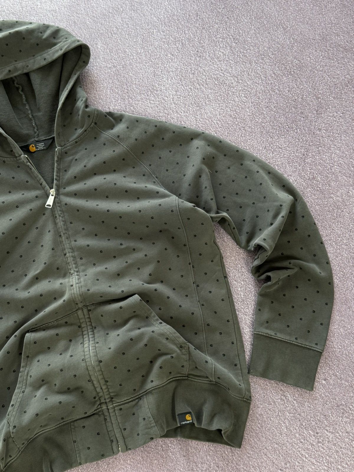 Carhartt Vintage Carhartt Stonewashed Monogram Zip Up Hoodie 90s Size US XL / EU 56 / 4 - 5 Thumbnail
