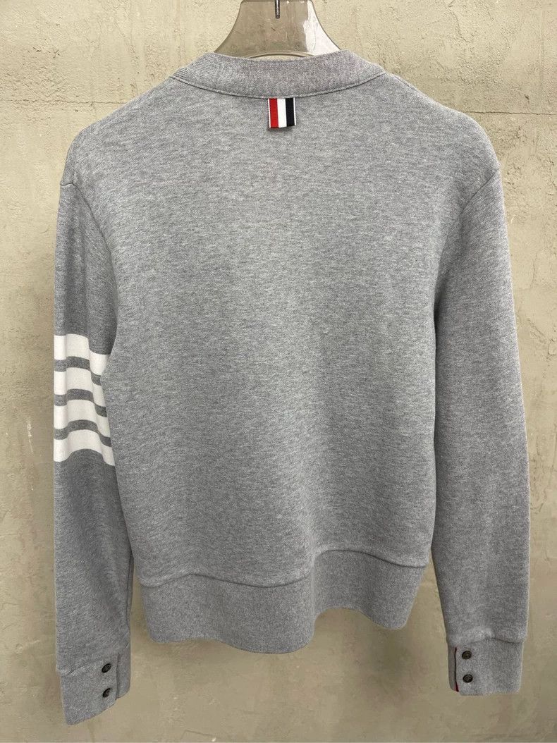 Thom Browne Thom browne Gray four-striped knitted cardigan jacket 2504- Size XS / US 0-2 / IT 36-38 - 4 Thumbnail
