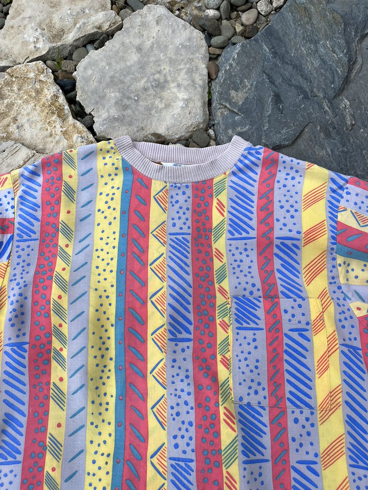 Vintage Vintage Ken Done design striped patterned all over print tee Size US M / EU 48-50 / 2 - 4 Thumbnail