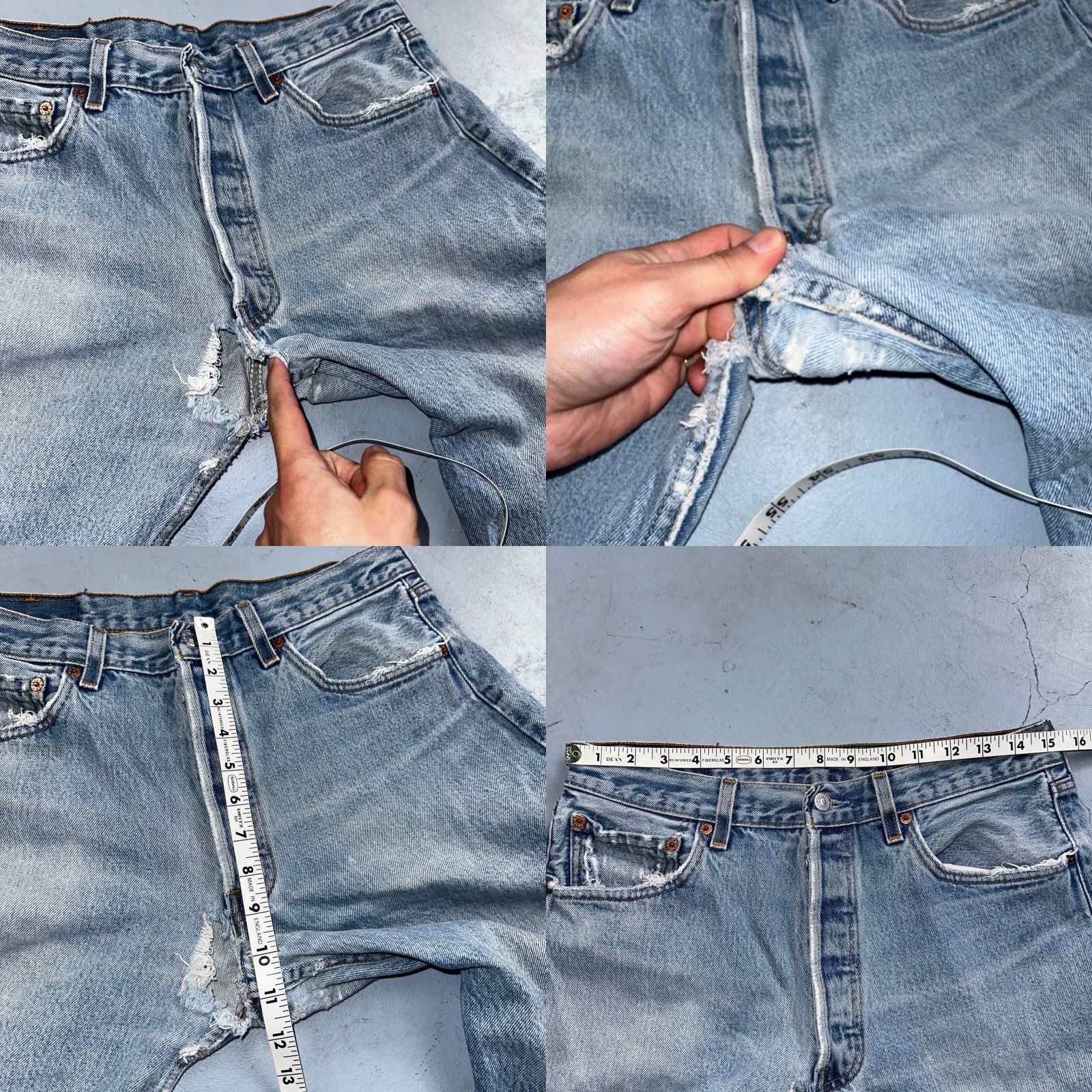 Levi's VINTAGE Levi's 501 Straight Leg Jeans 34x36 Light Wash 90s Mens Size US 34 / EU 50 - 8 Thumbnail