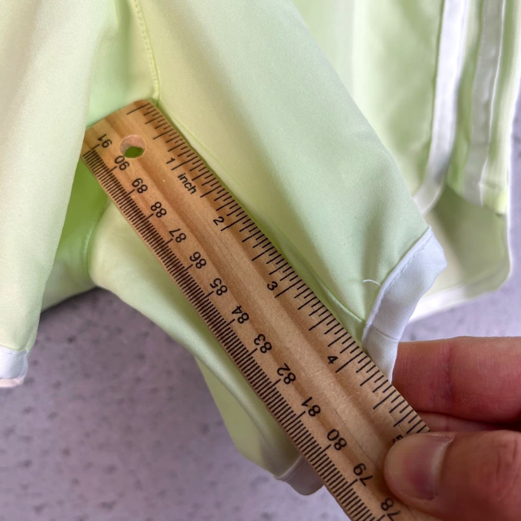 Adidas Adidas Womens Medium Lime Green Running Shorts W/ White Trim - Athletic, Activewear, 30 in Waist, Drawstring, Polyester, Regular, Inseam 4 in, Sports Size 32" / US 10 / IT 46 - 7 Thumbnail