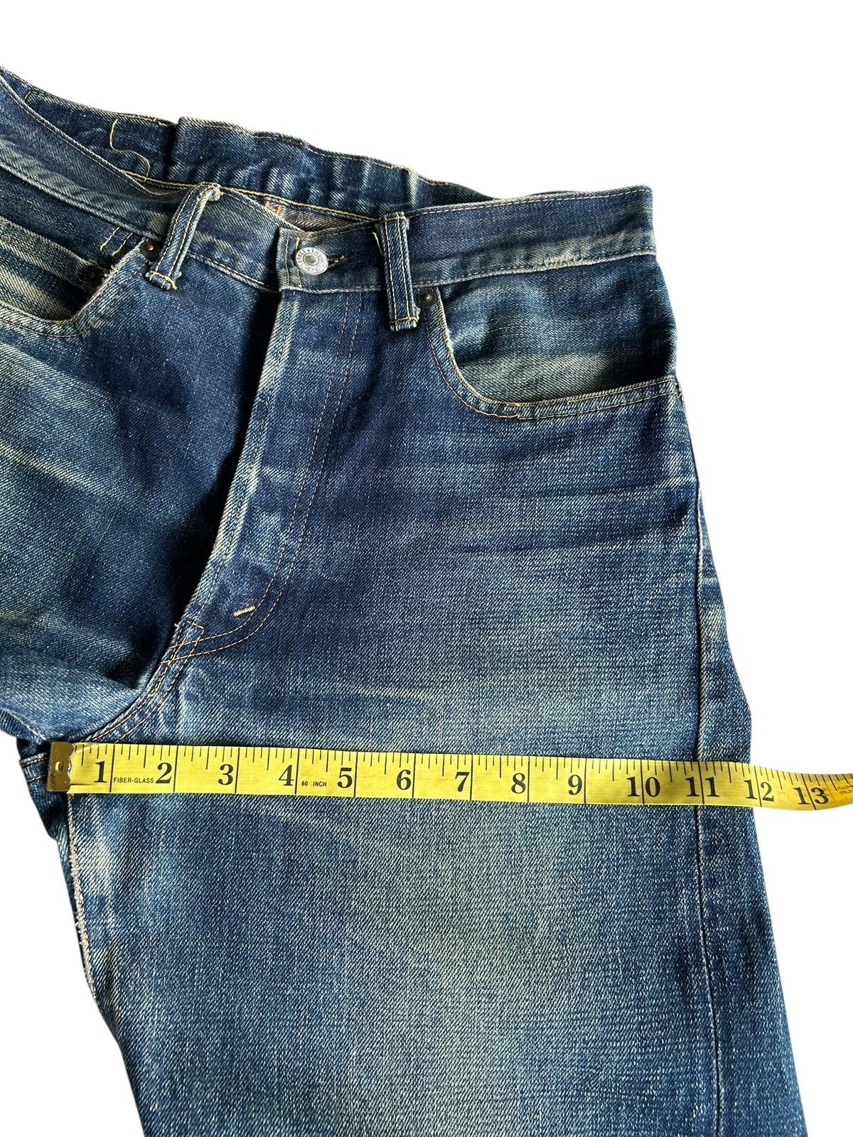 Kapital Vintage Blue Blue Hr Market Selvedge Distressed denim jeans Size US 30 / EU 46 - 20 Thumbnail